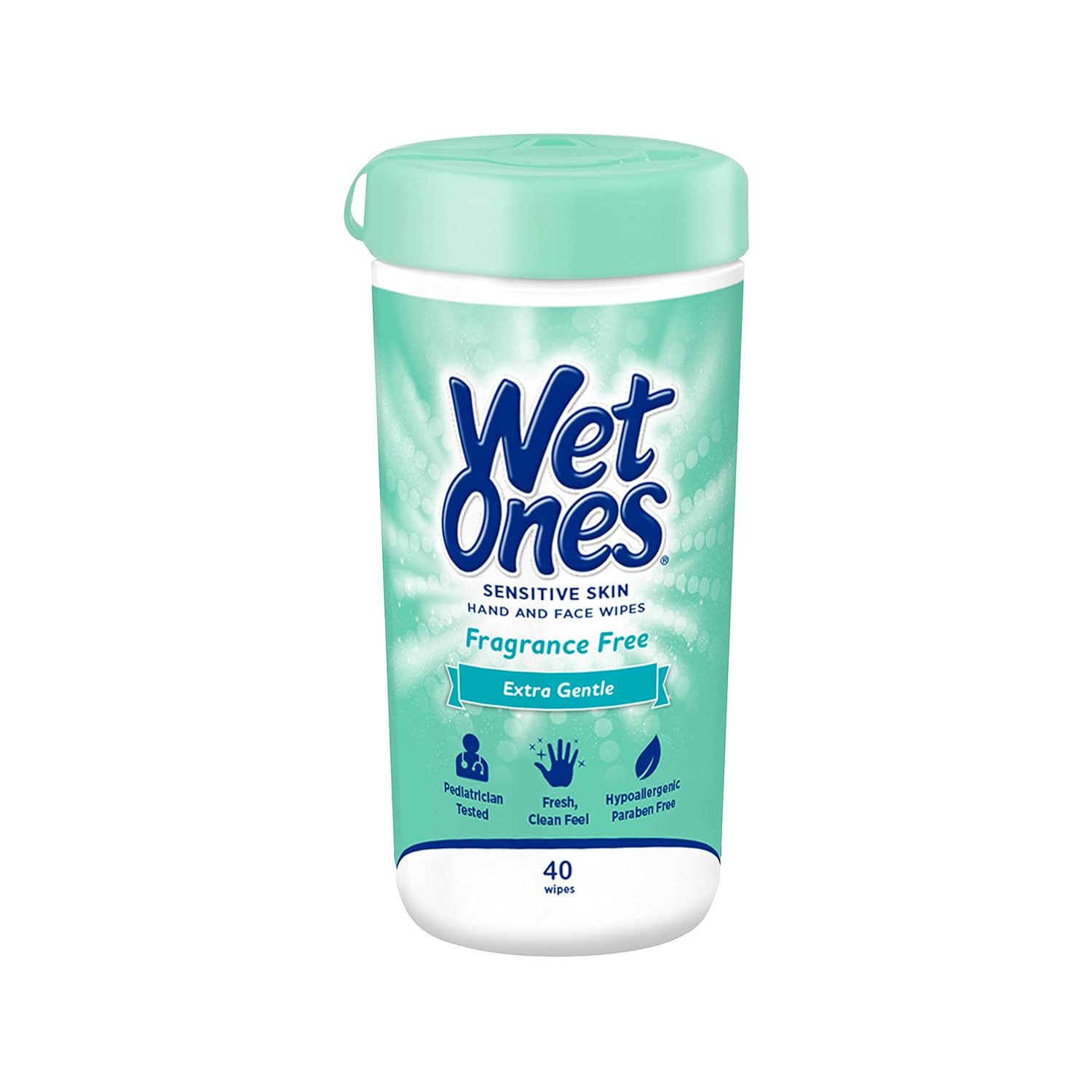 Wet Ones Hand and Face Wipes, Sensitive Skin Wipes | Unscented Wipes, Hand and Face Wipes Sensitive Skin, Wet Ones Sensitive Skin Wipes, 40 ct. Canister