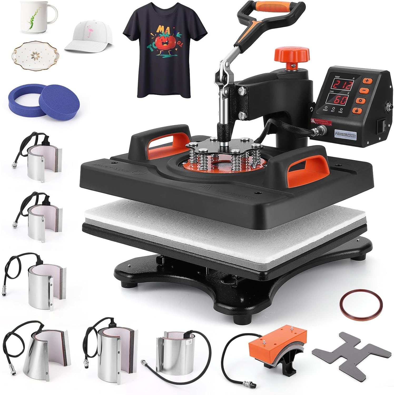 GARVEE Heat Press Machine 11 in 1 Professional Sublimation Machine 12" X 15", 360° Swing Away Shirt Printing Heat Transfer Machine Digital Industrial-Quality Shirt Pressing Machine, Black