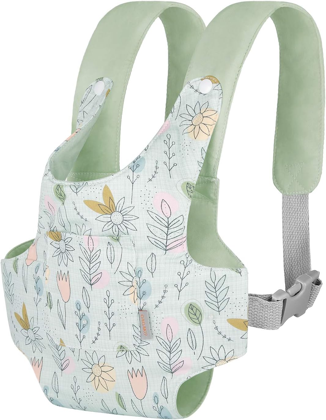 GAGAKU Baby Doll Carrier for Little Girls & Kids, Toy Baby Carrier Reborn Baby Doll Accessories - Green (Sunflower)