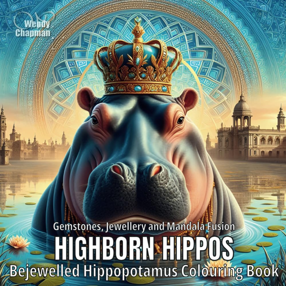 Highborn Hippos: Bejewelled Hippopotamus Colouring Book