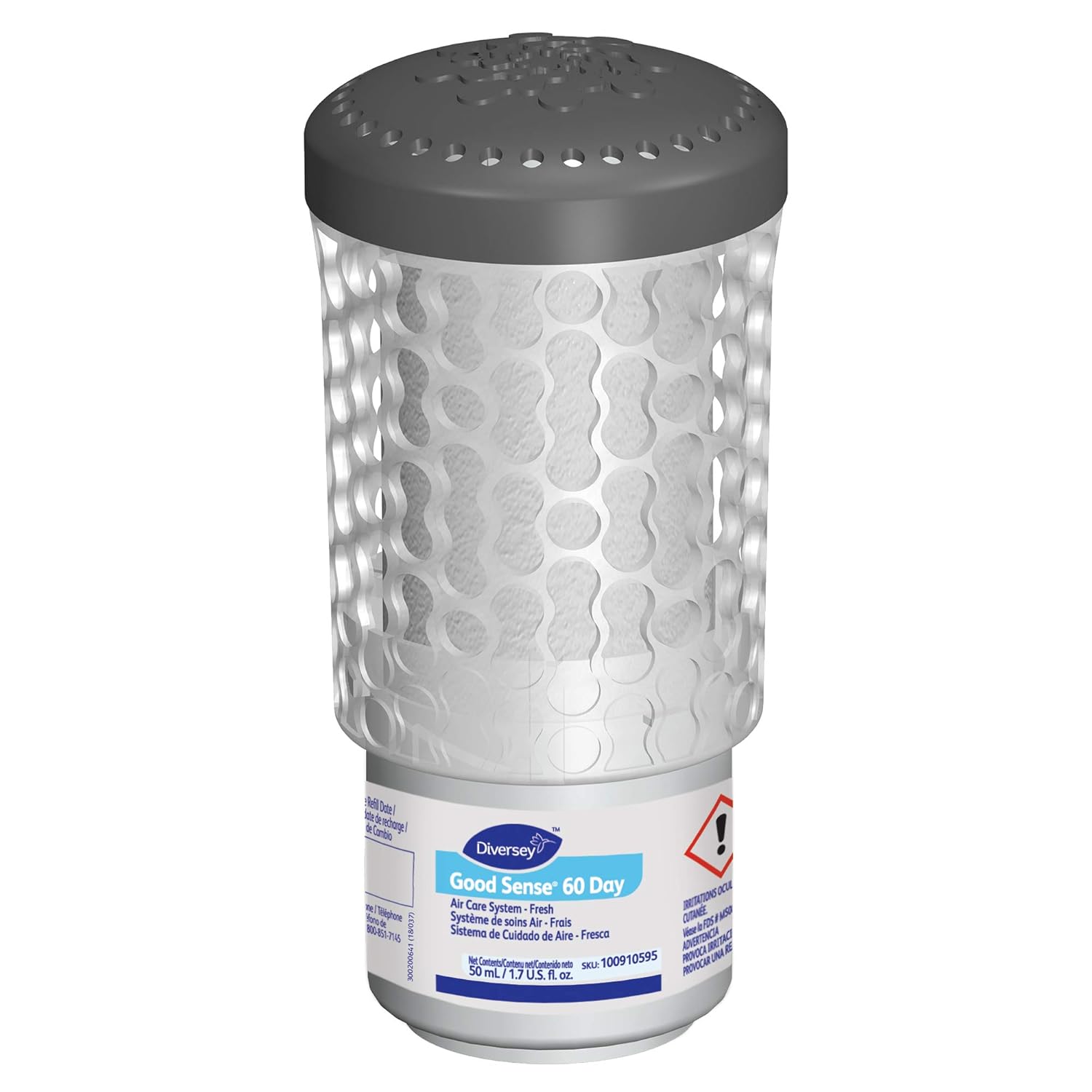 Diversey 100910595 Good Sense 60 Day Air Care System Cartridge, Deodorizer & Freshener for Restrooms, Gyms & High Traffic Public Spaces, Fresh Scent, Refill, 1-Cartridge