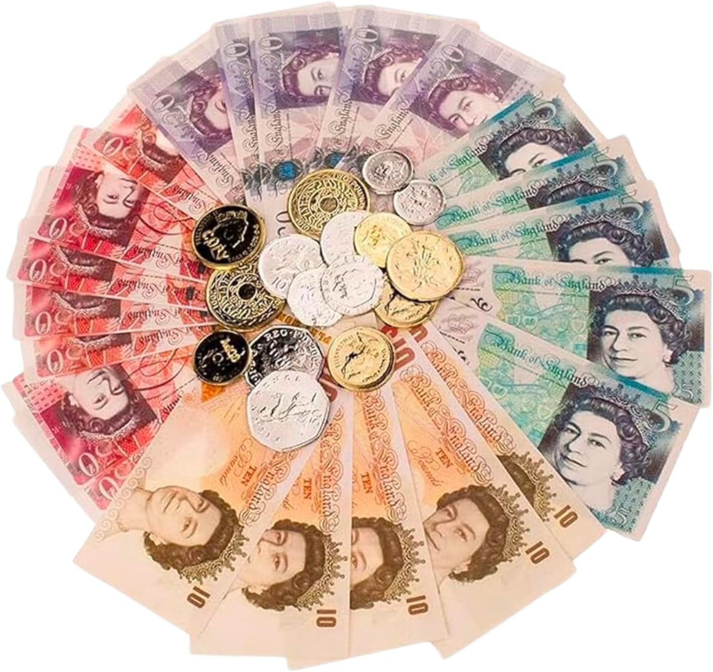 Sterling Pound Play Money - Engage Kids in Educational Learning with Bank, Shop, and Role-Play Set for Literacy, Numeracy, and Pretend Play - UK Fake Toy Cash Notes and Coins (1pk Play Money)
