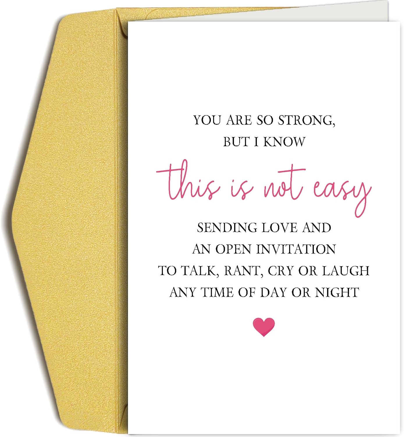 Support Card for Men Women, Thinking of You Card for Mom Dad Boyfriend Girlfriend, Encouragement Card for Him Her, You Are So Strong But I Know This is Not Easy