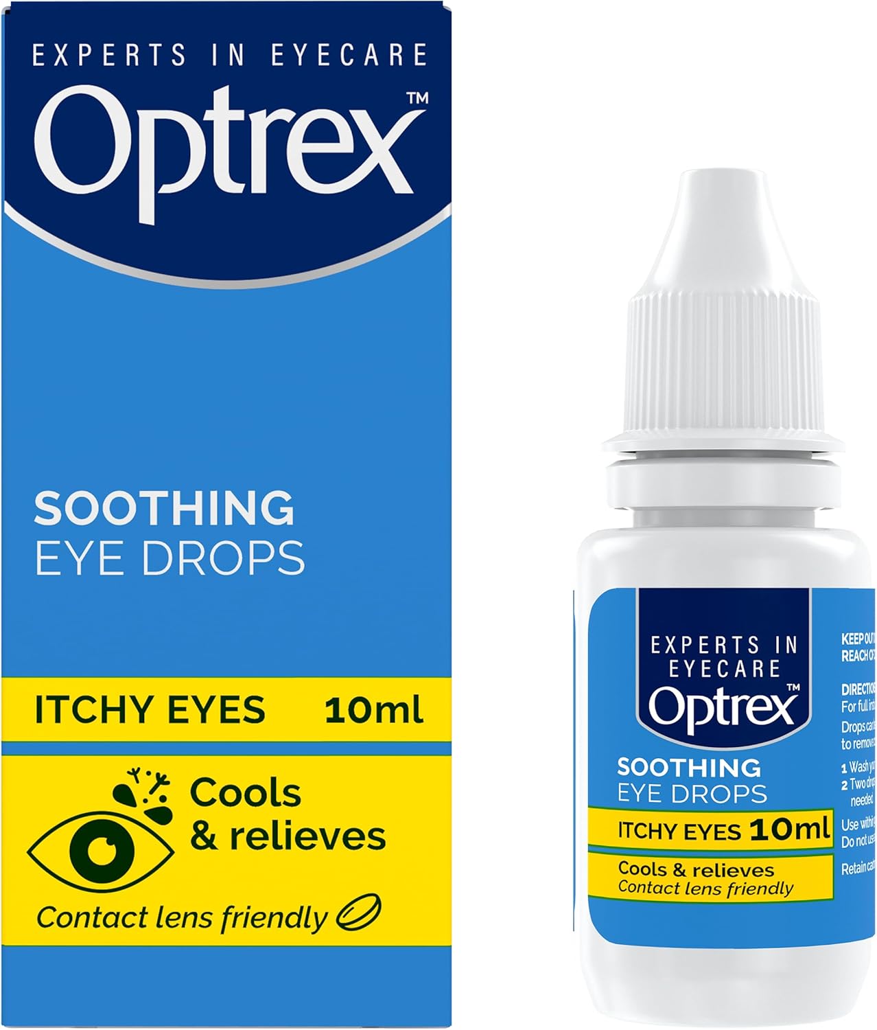 Optrex Itchy Eyes, Double Action Soothing Eye Drops, 10ml, Soothes & Protects, Cools and Relieves, Gets to Work Instantly, On The Go Relief