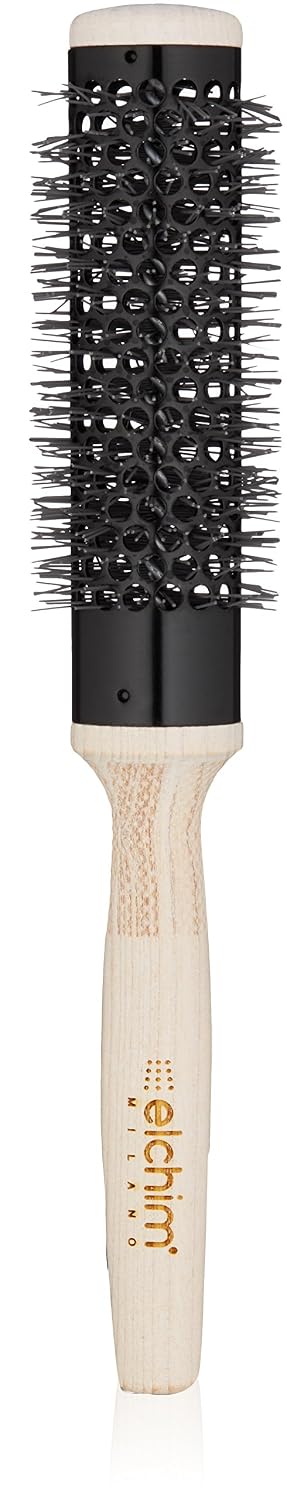 Elchim Round Hair Brush for Blow Drying, Wooden with Ceramic Barrel, 3 Versatile Sizes | Professional Thermal Styling and Blow Dryer Brush