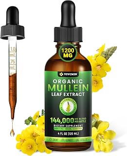 Mullein Drops for Lungs - Lung Cleanse, Organic Mullein Leaf Extract for Detox & Respiratory Health, Immune Support, Natural Lung Support Supplement, No GMO - 4 FL OZ