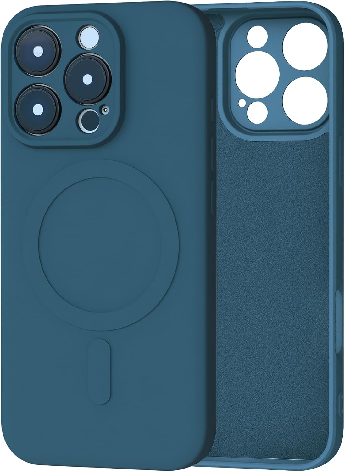 Magnetic for iPhone 16 Pro Case, [Anti-Scratch Microfiber Lining] [Compatible with MagSafe] [Full Camera Protection] [Anti-Fingerprint] Premium Slim Silicone Phone Case for iPhone 16Pro 6.3" (Blue)