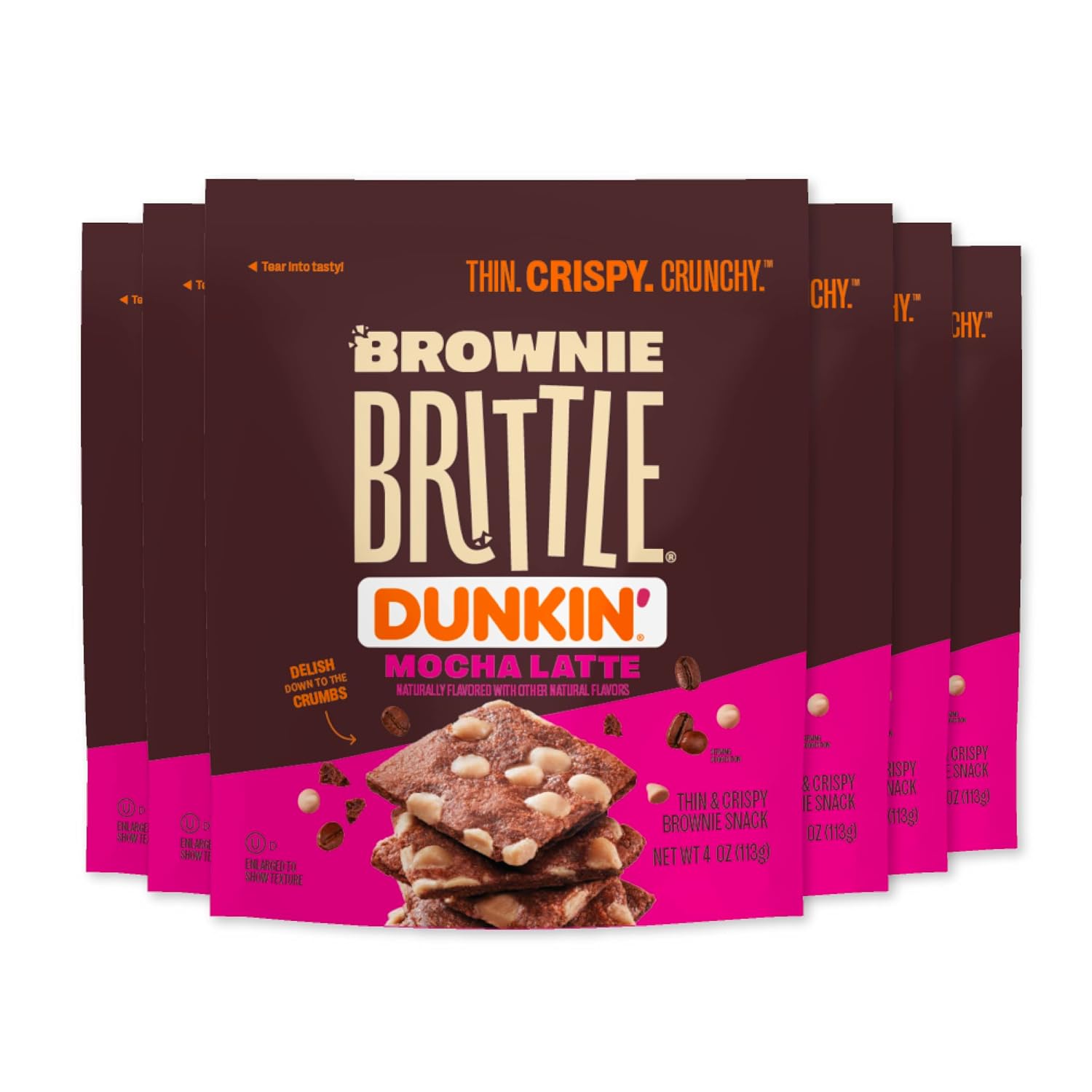 Brownie Brittle – Dunkin' Mocha Latte Crunch Thin and Crispy Sweet Snacks