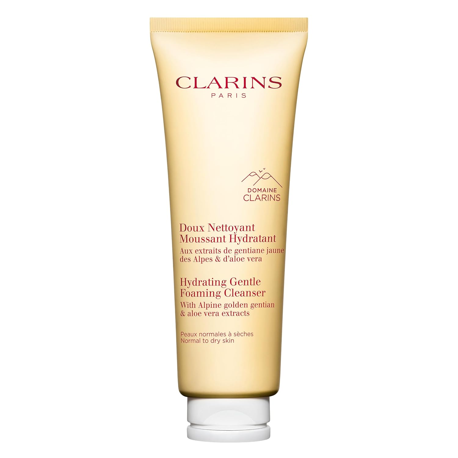 Clarins NEW Hydrating Gentle Foaming Face Cleanser | Cleanses, Soothes, and Softens | Contains Aloe Vera to Boost Hydration | Soap-Free | SLS-Free| Normal To Dry Skin Type