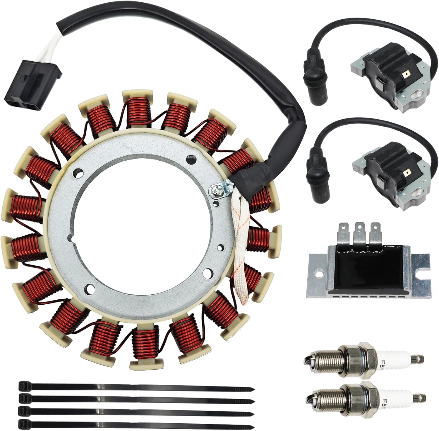 Stator Charging Coil 20 AMP Compatible for Kawasaki FX481V FX801V FX850V FX921V FXT00V FR641V FS600V FS730V Replaces 59031-7010 59031-7015 590317010 590317015