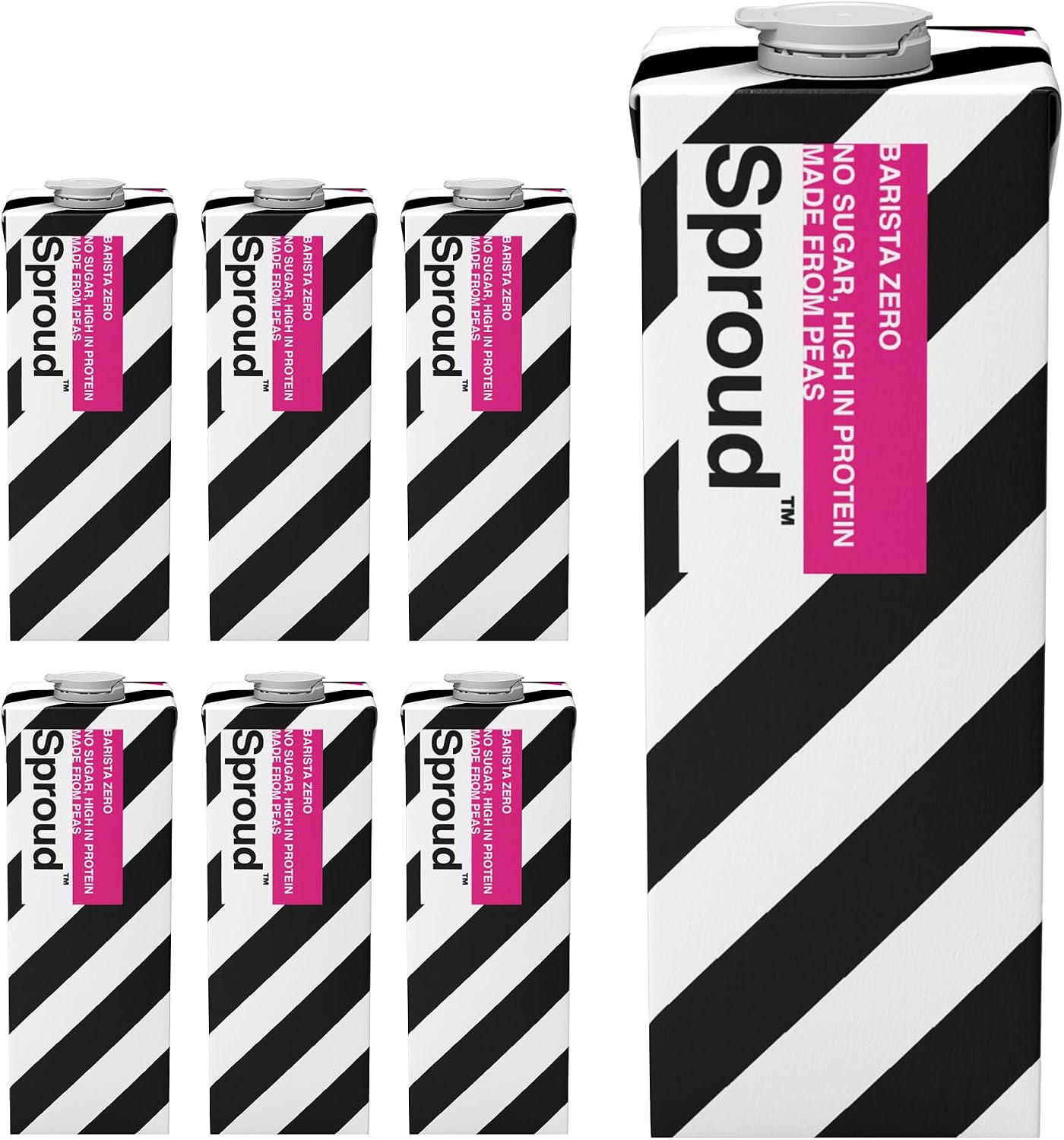 SPROUD - Plant-Based Milk, No Sugar, Low Carb, High Protein, Long Life, Powered by Peas, Rich, Foamy and Easy to Froth (Barista Zero) (6 x 1L)