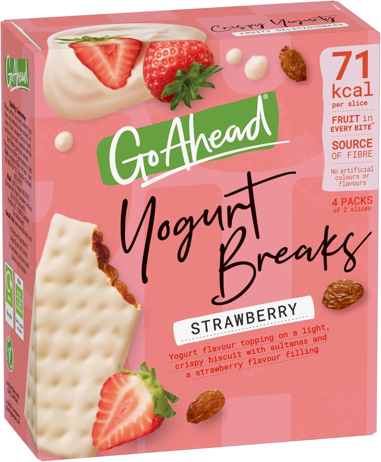 Go Ahead Strawberry Yogurt Breaks, 4 Bars, 142 g (1 Pack of 4 Bars )