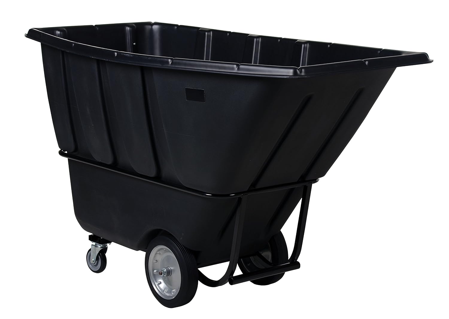 Vestil TDT-100-HD-BLACK Plastic Heavy Duty Tilt Truck 1 Cubic Yard 2100 Lb. Capacity Black