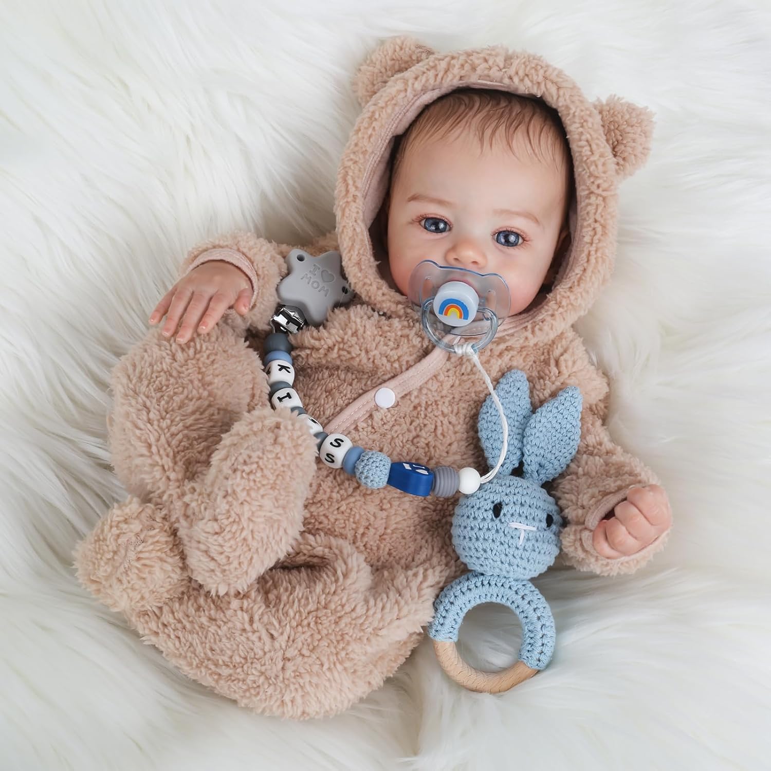 Reborn Realistic Baby Doll - 18 Inch Lifelike Full Silicone Baby Boy Real Life Baby Doll with Soft Vinyl Body can Swimming with Accessories Gifts for Kids 3+