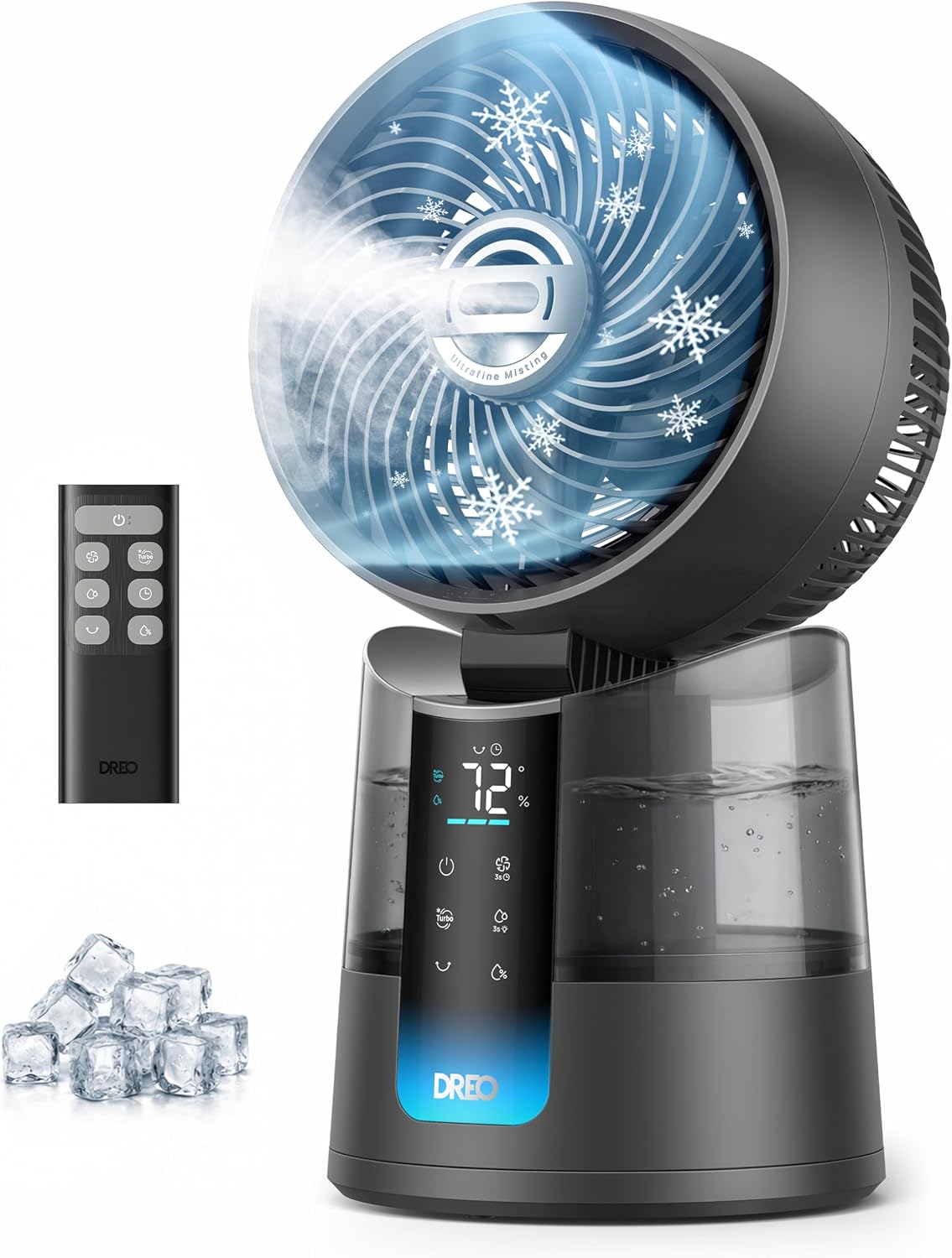 DREO TurboCool Misting Fan 516, 5โ Drop Cooling Fans that Blow Cold Air