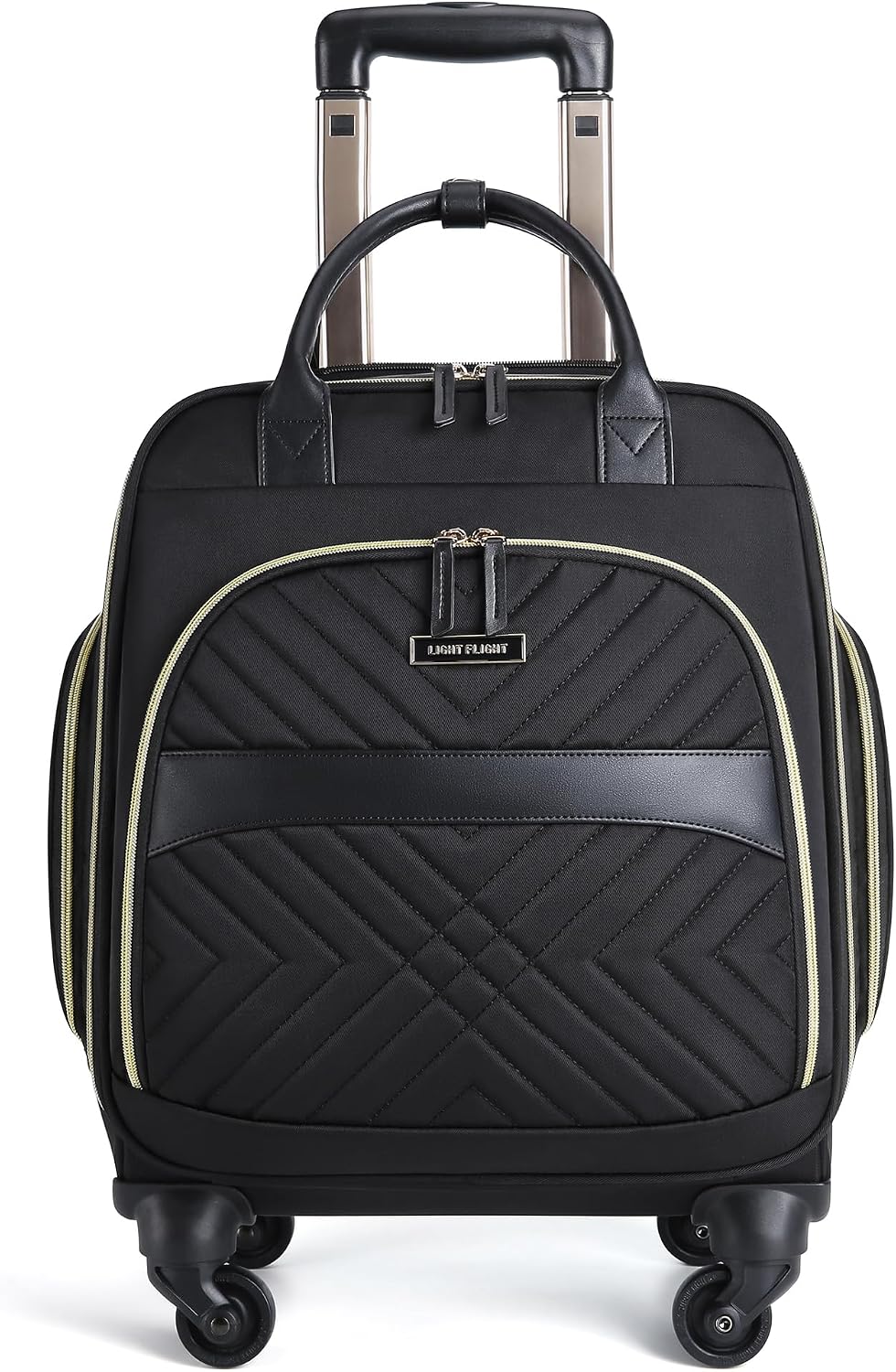 LIGHT FLIGHT Rolling Laptop Bag Rolling Briefcase for Women Computer Bag with Wheels Case for Carry on Travel Work Business