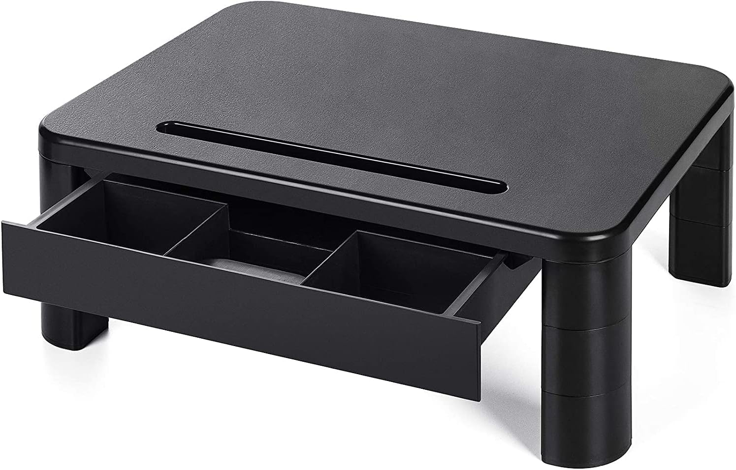 LORYERGO Monitor Stand for Desk - Height Adjustable With Drawer, Computer Riser With Cellphone Holder, Small Printer Stand for Home & Office – LEMS05