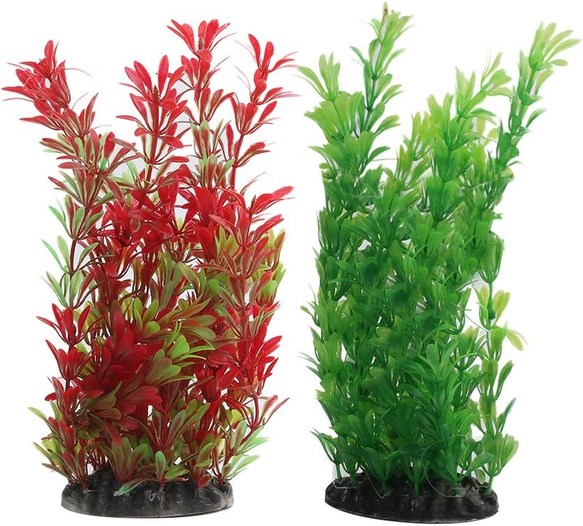 Vivifying Aquarium Artificial Plants, 2 Pack 9.8inch Tall Plastic Plants for Fish Tanks