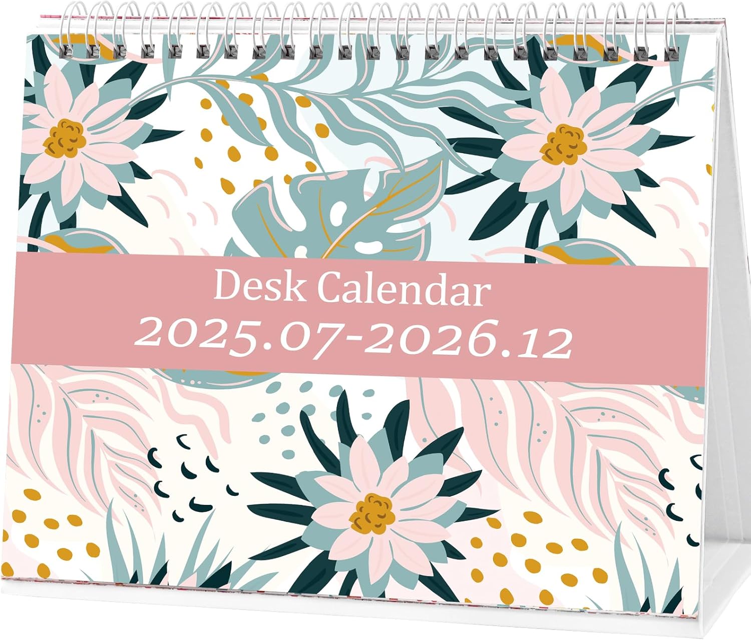 Koncci Desk Calendar 2025-2026, 18 Months from July 2025 to December 2026, 22 x 18cm Standing Flip Calendar with Thick Paper, Month to View with 234 Stickers for School Office Home