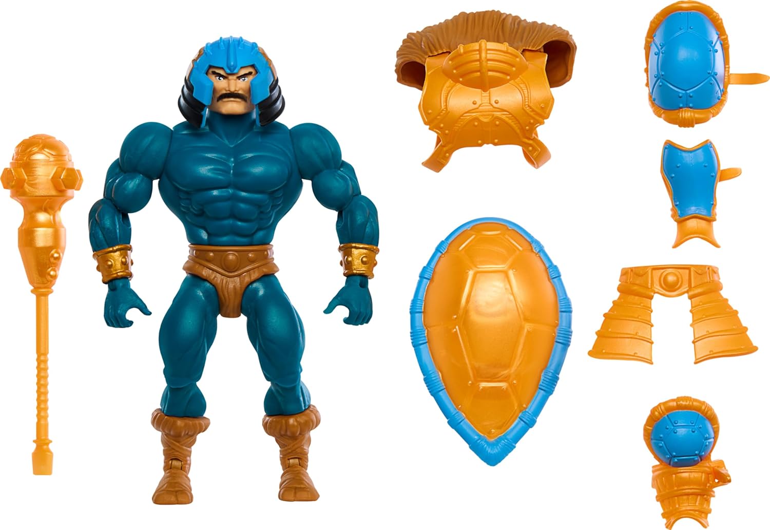 Masters of the Universe Origins Turtles of Grayskull Man-At-Arms Action Figure Toy, 16 Articulations, TMNT & MOTU Crossover with Accessories