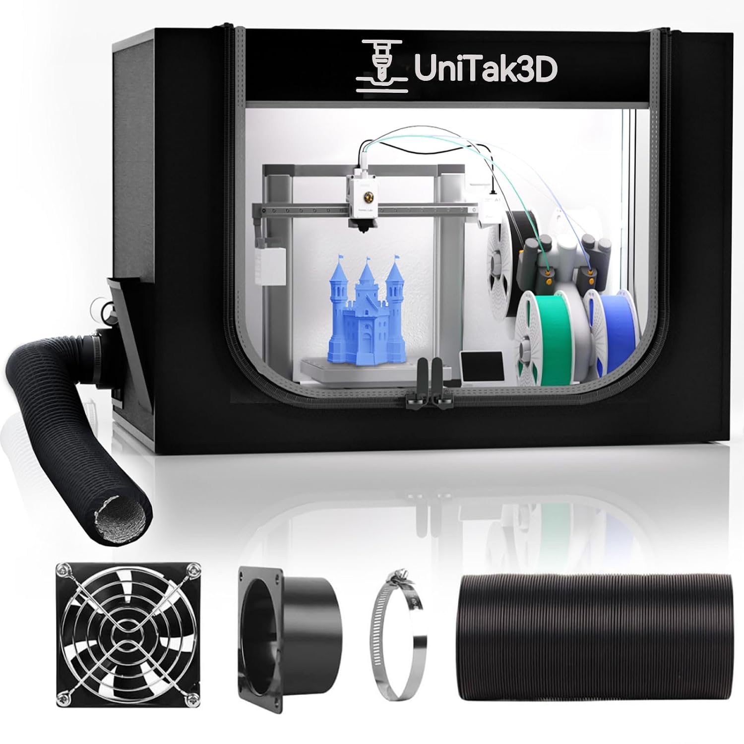 3D Printer Enclosure with Ventilation for Bambu Lab A1 Combo,Large Size Fireproof&Dustproof Enclosure,Noise Reduction,Constant Temperature 3D Printer Cover with LED Lighting System-32.5x23x23inch