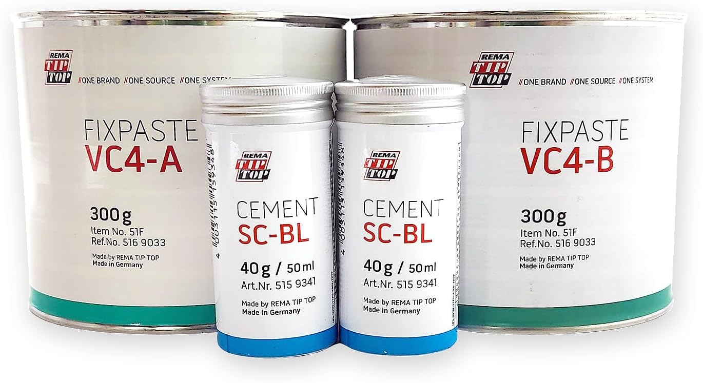 Rema TIP TOP 51F A+B Compound Repair System for Truck and OTR Tire Repair, Two-Part Repair Compound with Special Blue Cement for Professional Repairs