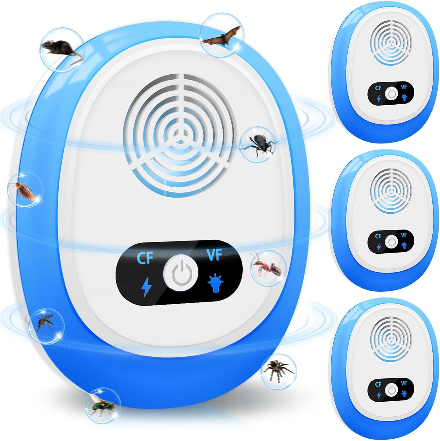 Ultrasonic Pest Repeller, 4PCS Upgraded Powerful Mouse Repellent plug in Pest Control, Effective Against for Mice, Rats, Spiders, Cockroaches, Ants, Mosquitoes