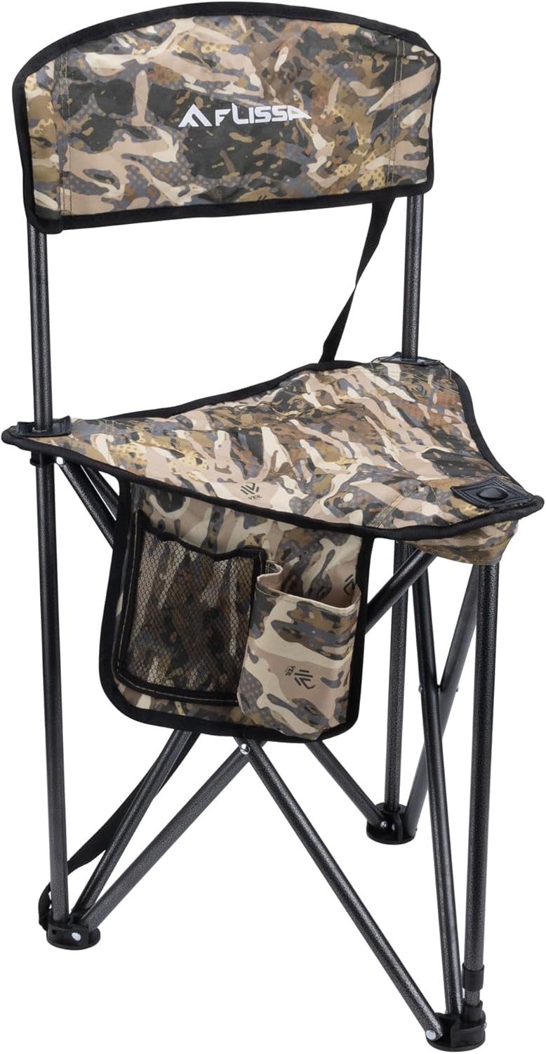 FLISSA Folding Camping Triangle Chair, Portable Camping Chair with Backrest, Outdoor Camping Supplies