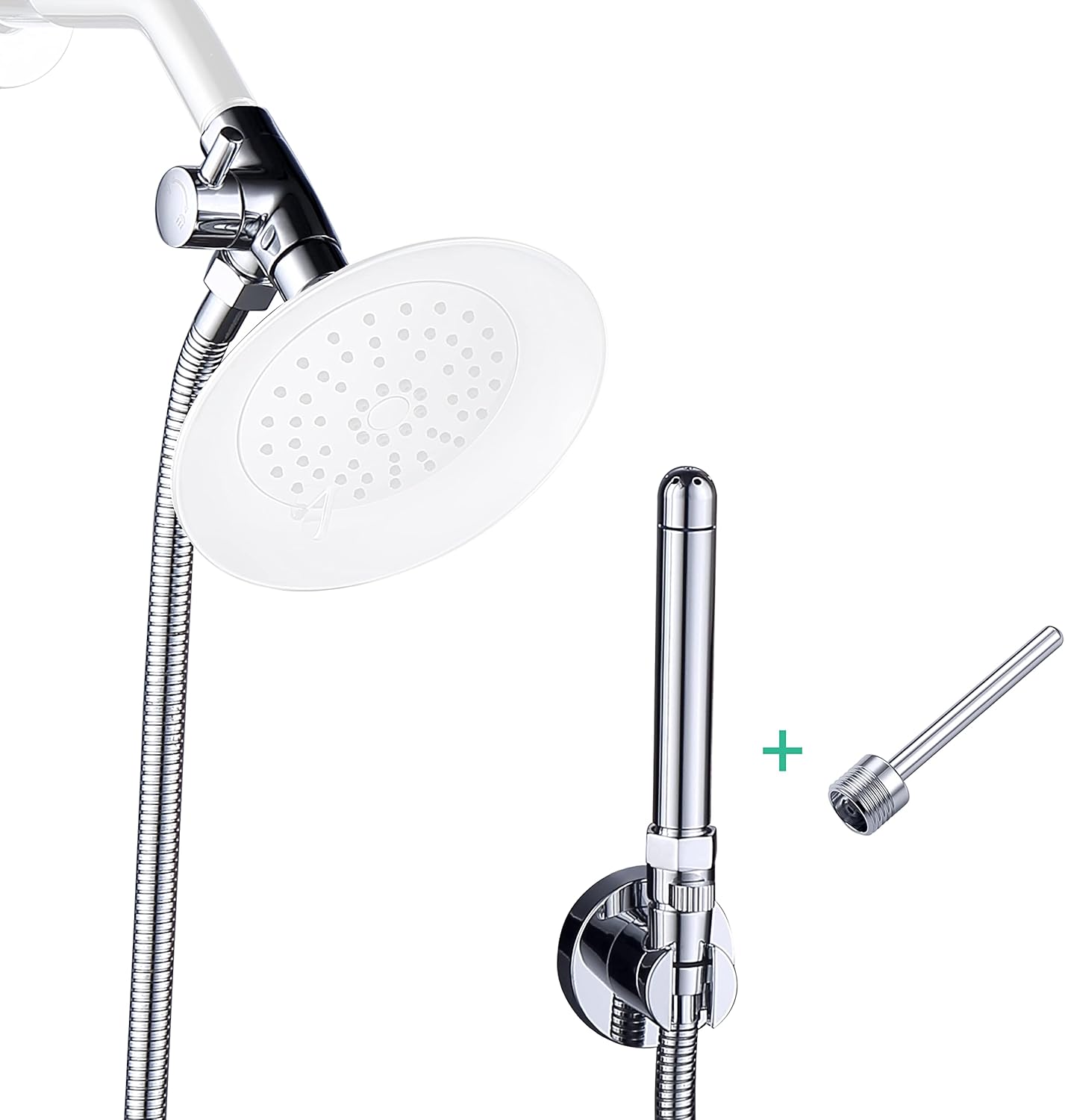 Shower Enema System with 100 Inches Hose, Diverter, Water Control Valve for Men and Women Portable Cleaning, Enema Nozzle Kit Cleaner Attachment (Polished Chrome)