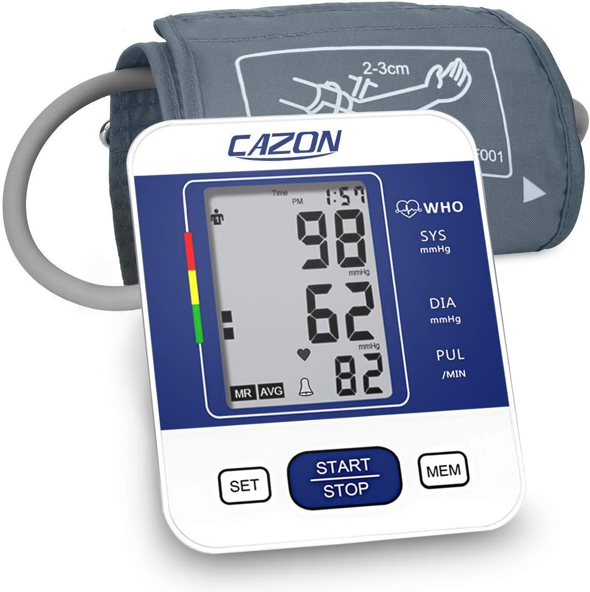 Blood Pressure Monitors Large Cuff Blood Pressure Machine Medical BP Monitor Upper Arm BP Cuff for Home Use Heart Rate Hypertension Monitor, Cuff 22-40cm LCD Display (Blue)