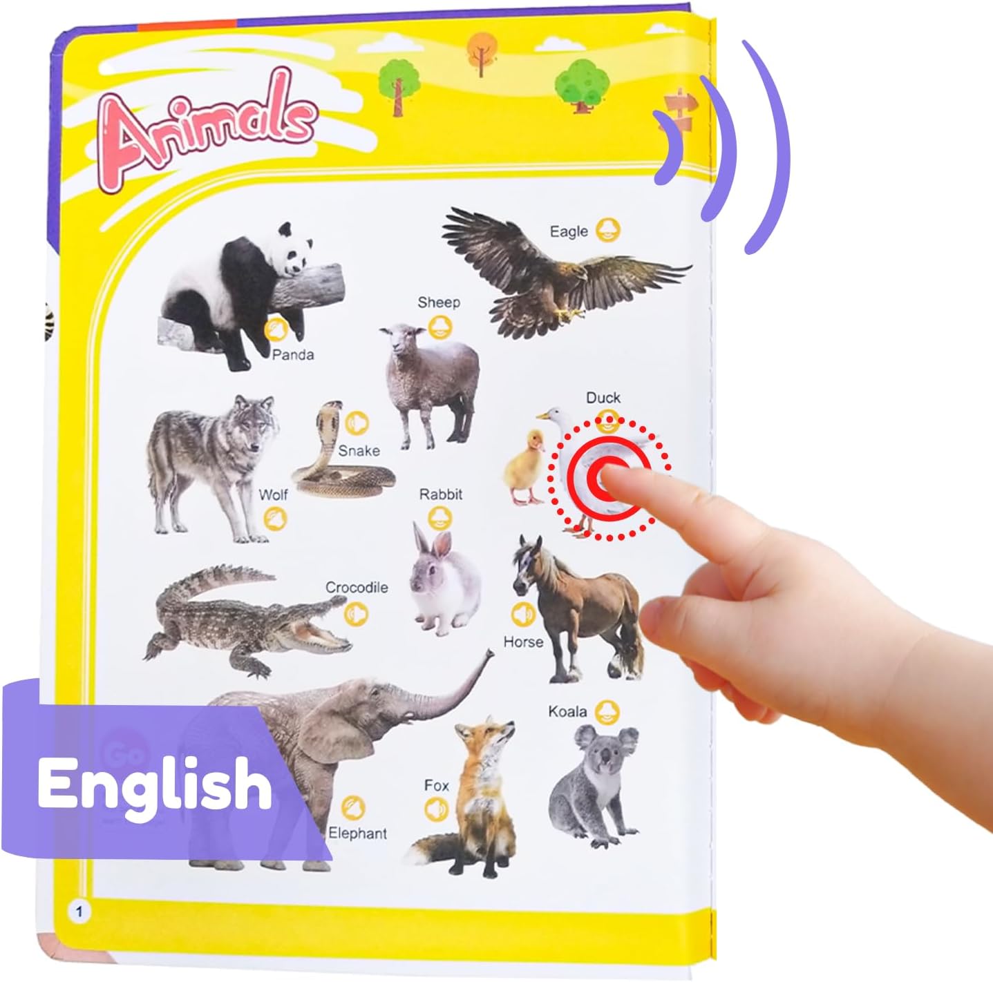 ZeenKind First English Words Sound Book for Kids Interactive Talking Book | 300+ Words Talking English Learning Book for Children, Preschool English Audio Book for Kids 3+ Years Old