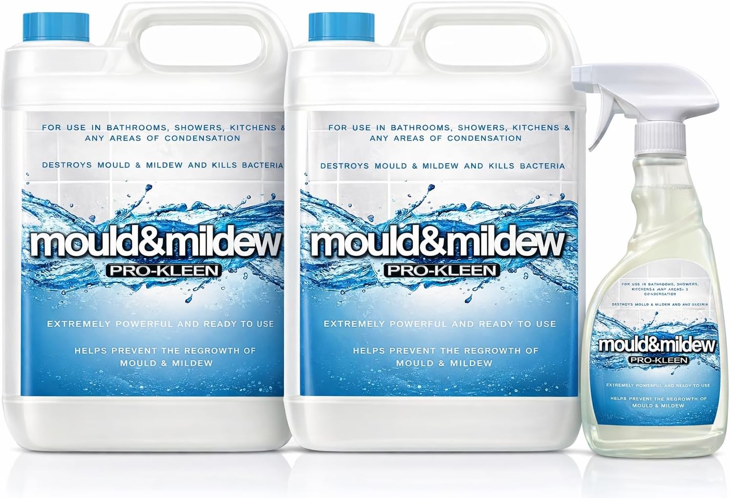 10L + 750ml of Pro-Kleen Mould & Mildew Remover, Killer & Cleaner - Super Concentrate Spray