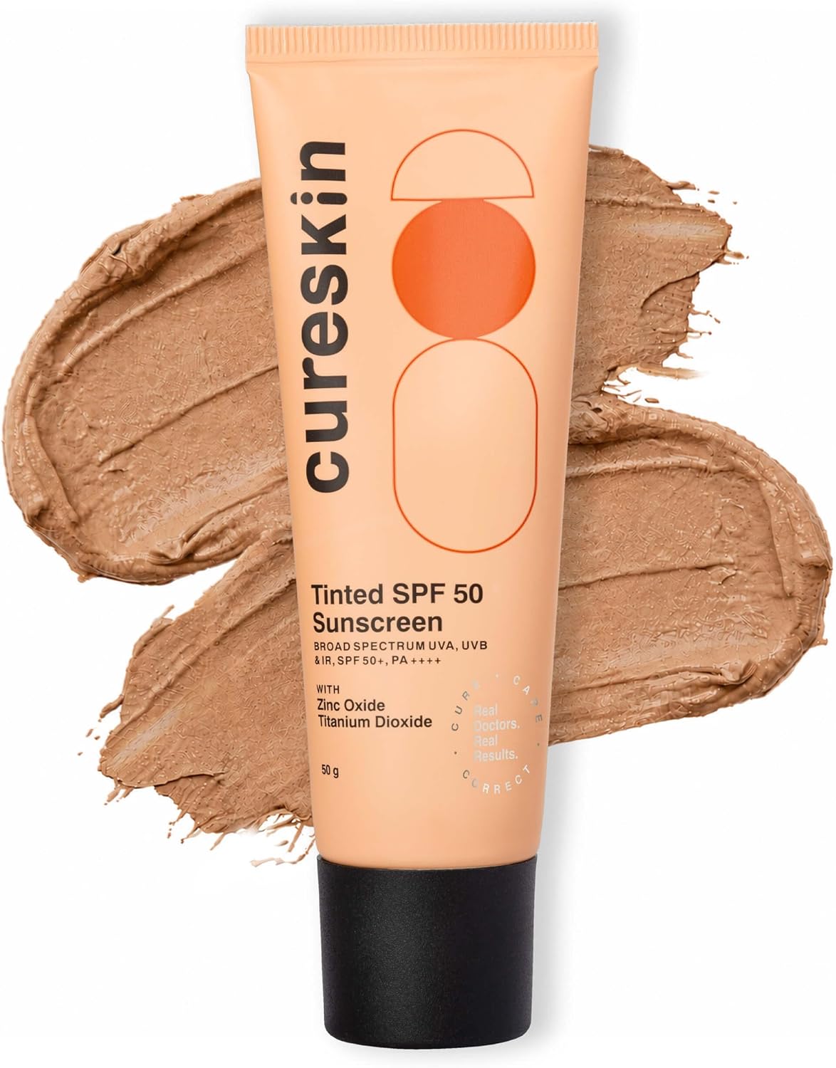 Cureskin Mineral Sunscreen Matte Finish Tinted SPF 50 PA++++ | Broad Spectrum Sun (UVA/UVB/IR) Protection with Titanium Dioxide, 50 g (Pack of 1)
