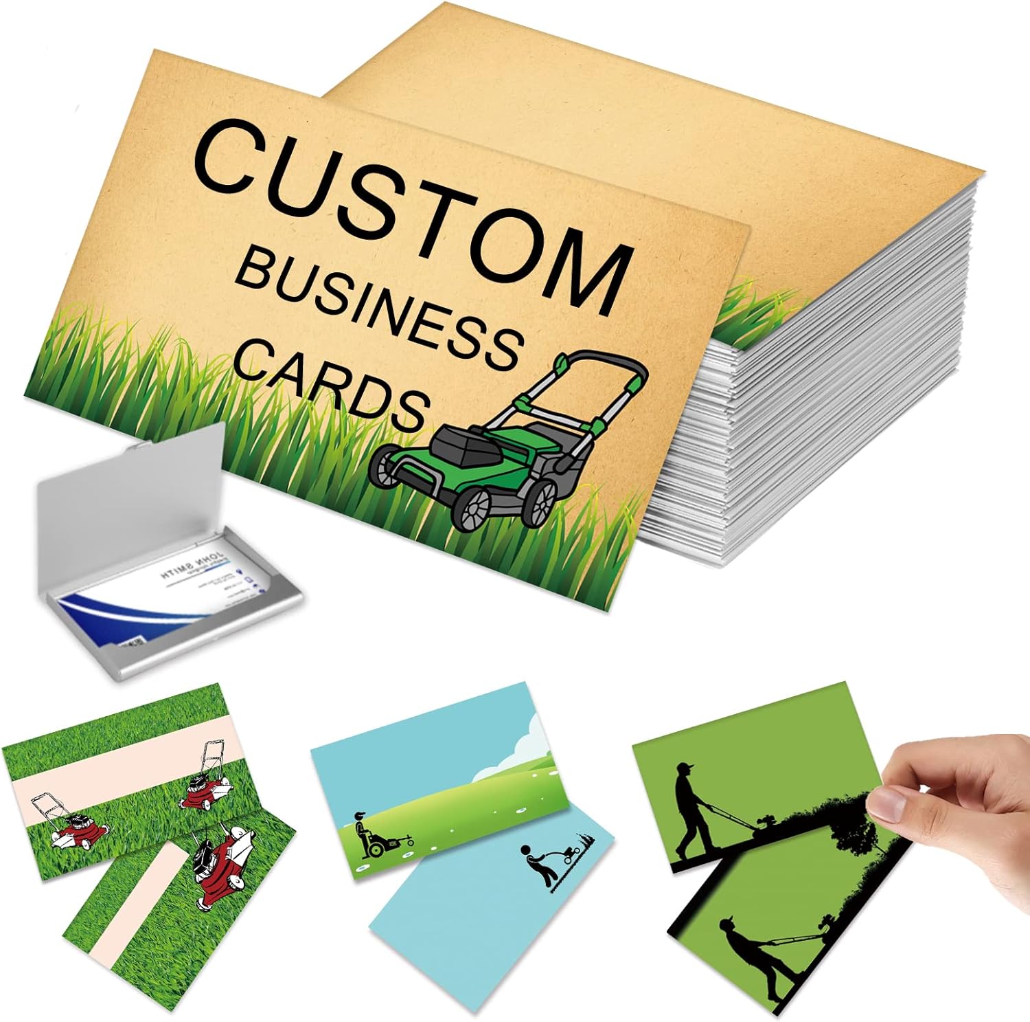 Business Cards Personalised, Personalised Business Cards with Logo/Text Double Sided Print Business Cards Waterproof 300gms for Company, Small Business