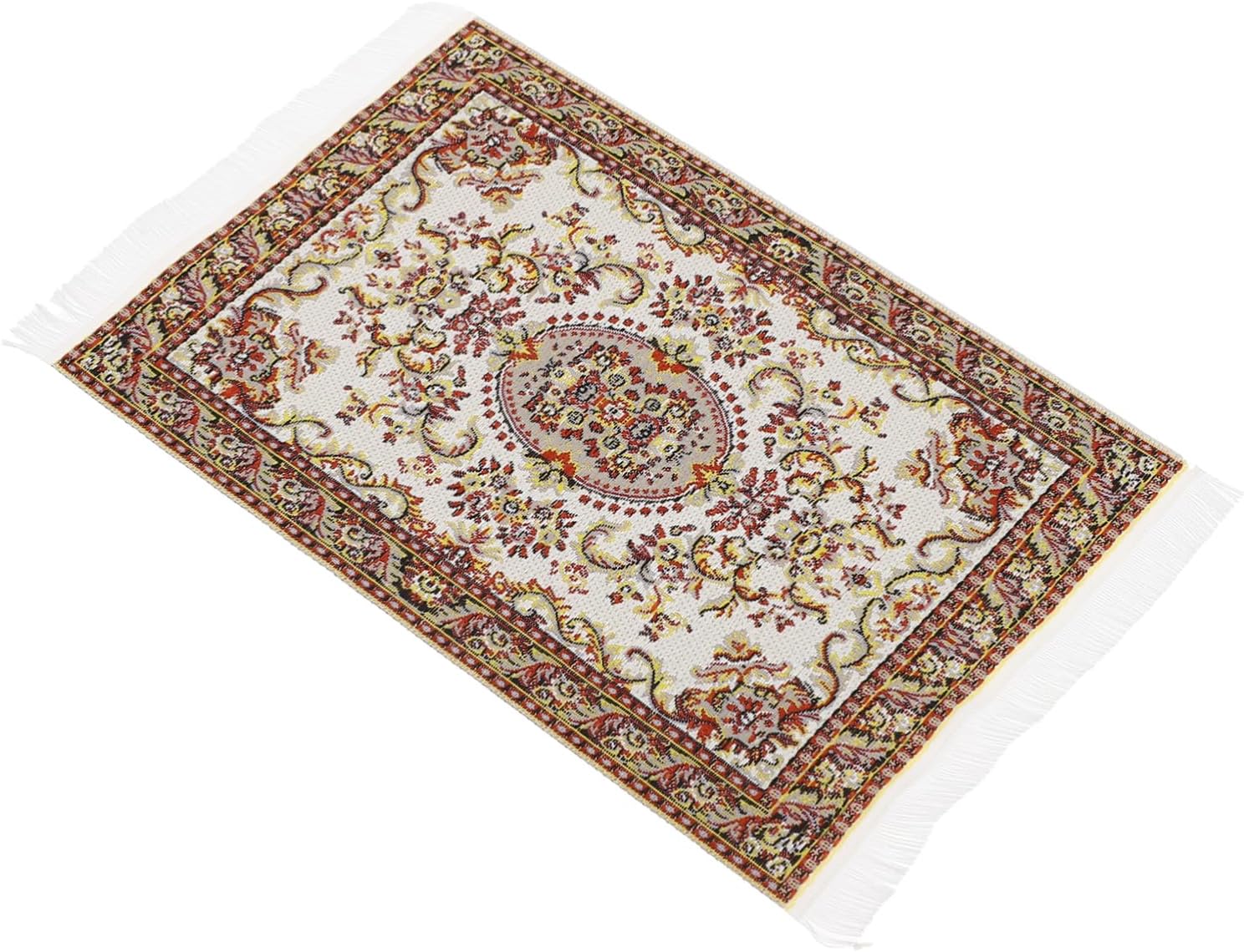 UPKOCH Mini Rug Dollhouse Carpet 1:12 Scale Miniature Turkish Carpet 17x10cm Cloth Rubber Mat Furniture Accessories Mini House Indoor Doormat Floor Decor