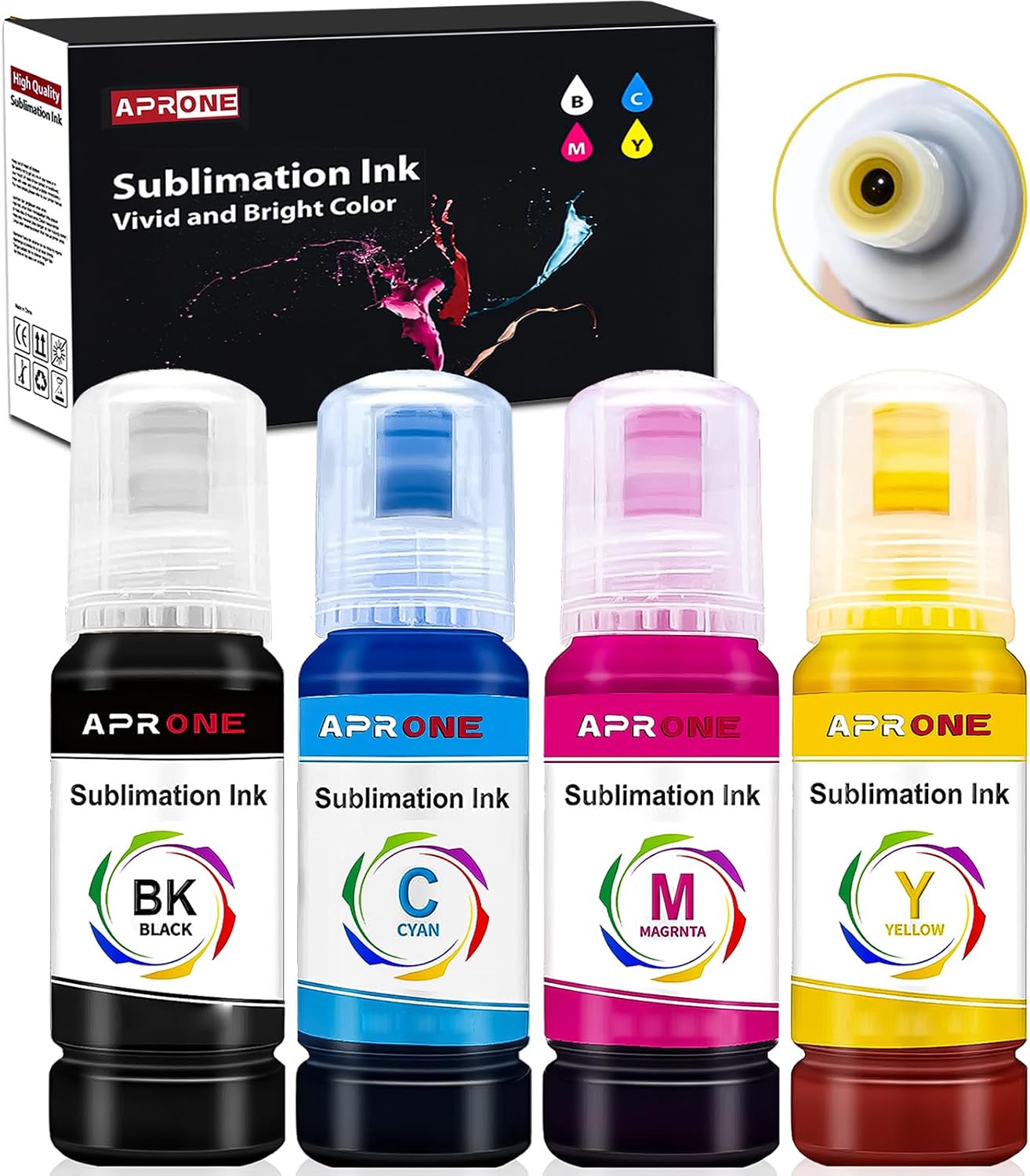 400ML Autofill Syringe-Free Sublimation Ink Compatible for ET-2400 ET-2720 ET-2760 ET-4800 ET-2850 ET-2800 ET-3850 ET-2803 ET-2750 ET-3760 ET-15000 (Anti-UV/ICC Free)
