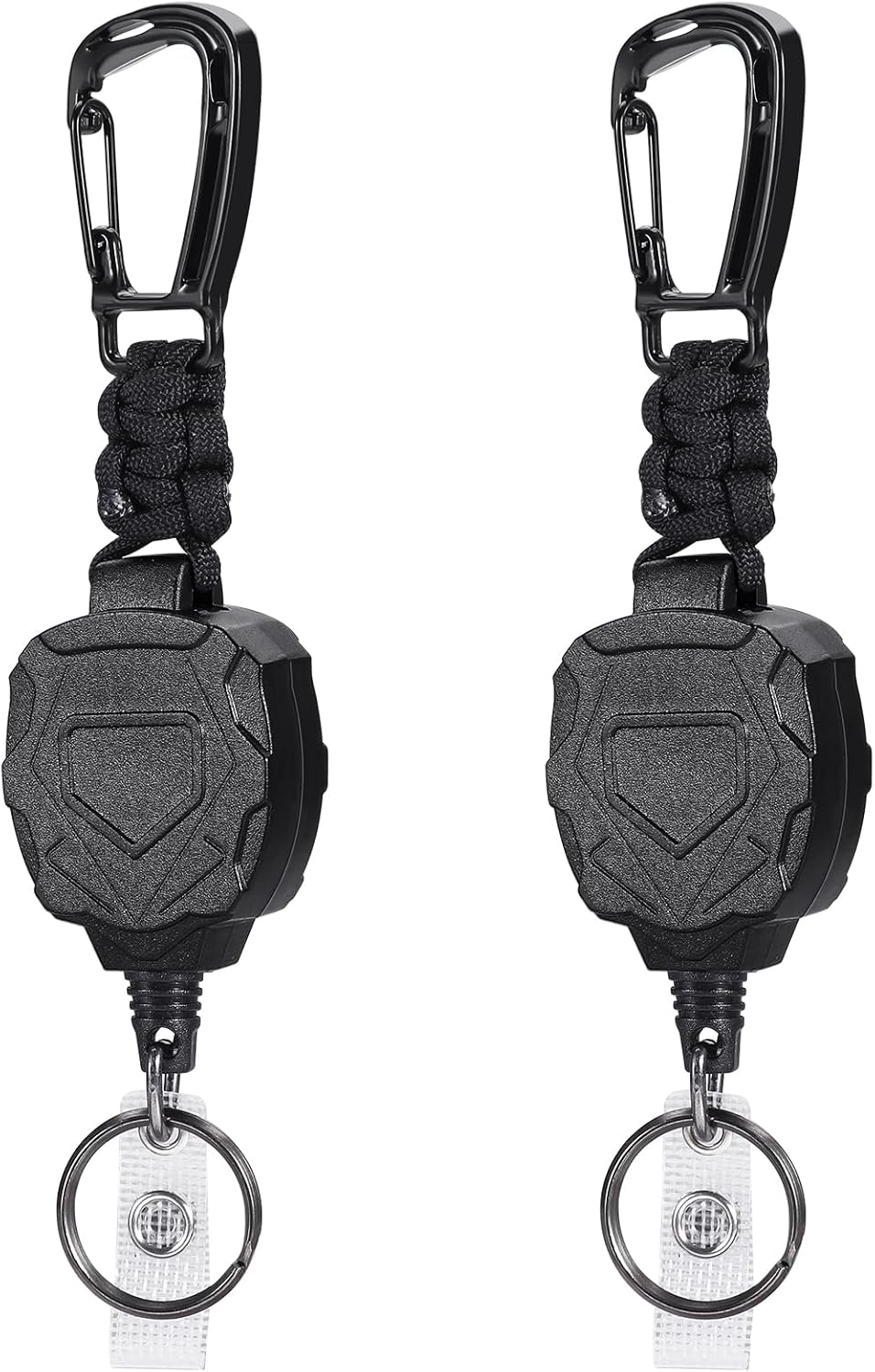 Yafe 2 Pcs Retractable Keychain with Belt Clip, Retractable Lanyard with 31.5” Thick Steel Cord(Holds 8 Oz)