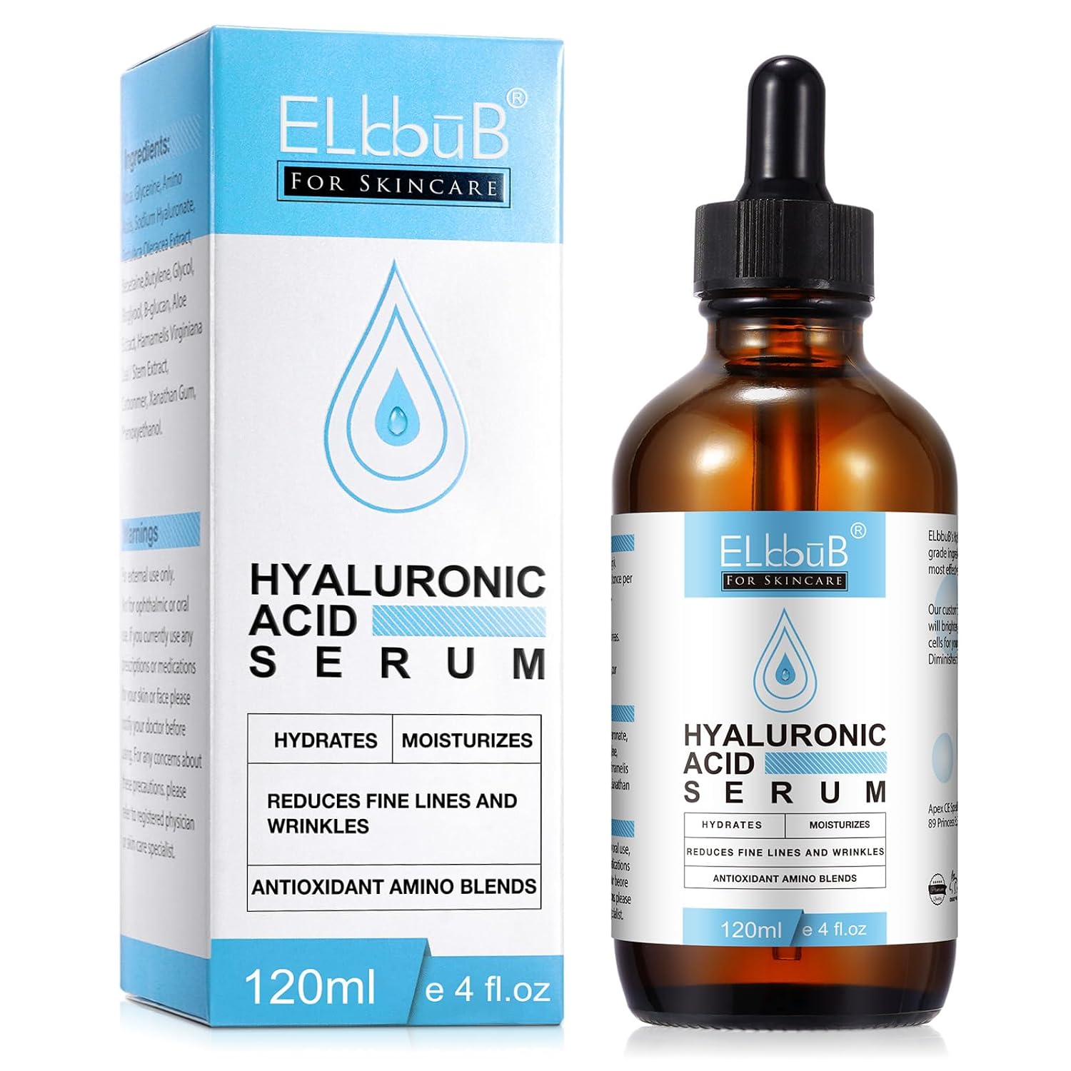 Hyaluronic Acid Serum for Face - 120ml Anti-Aging, Moisturizing Wrinkle Serum for Erasing Fine Lines and Wrinkles Soft Hydrating Easy Absorption Anti Aging Serum