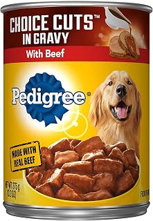 PEDIGREE CHOICE CUTS IN GRAVY Adult Canned Soft Wet Dog Food with Beef, 13.2 oz. Cans 12 Pack