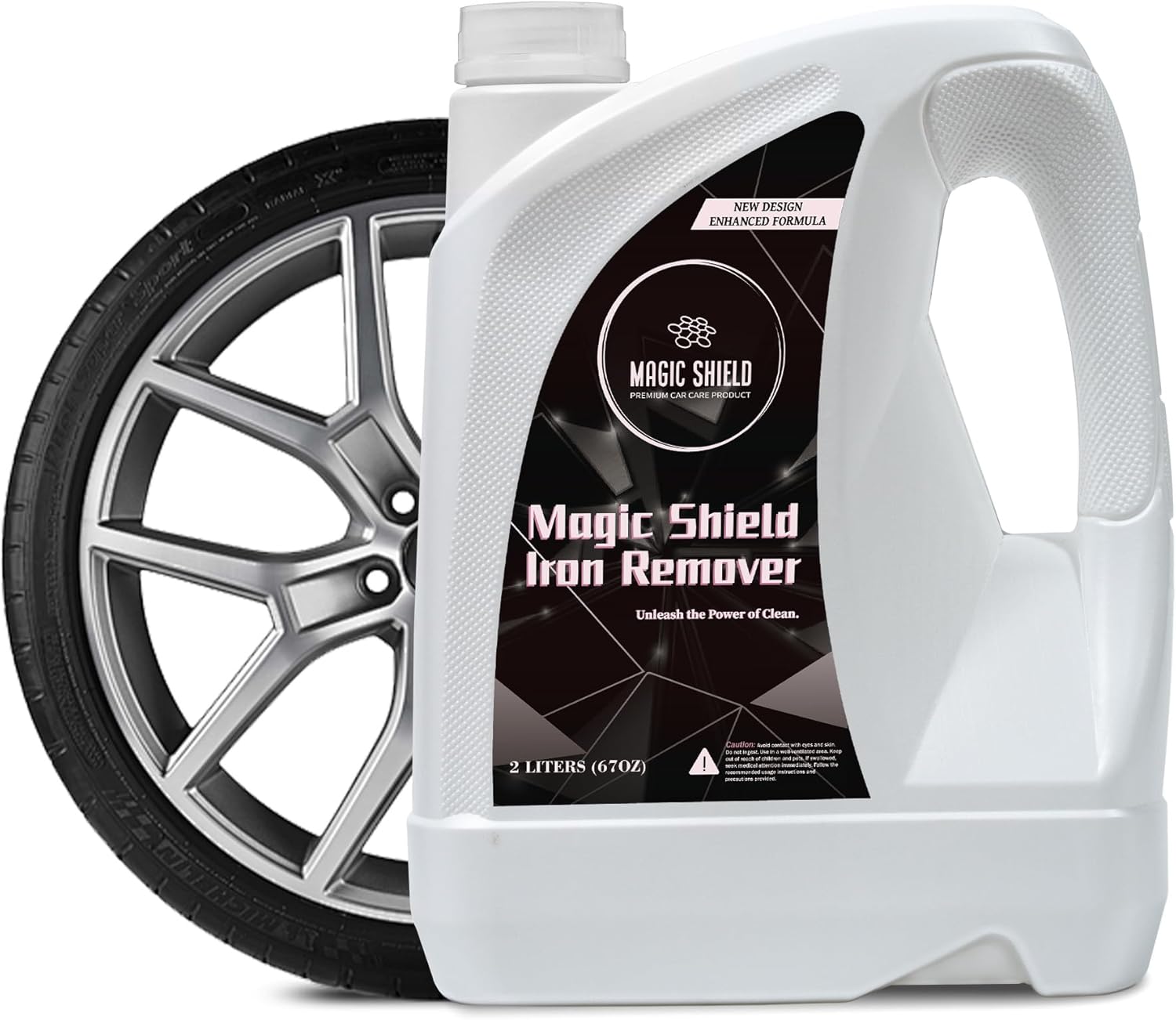 Magic Shield Iron Remover Spray for Cars 68oz – pH-Neutral Iron and Fallout Remover for Car, Motorcycle, RV & Boat | 5-Minute Reaction, Effective on Wheels & Paint | All-In-One Solution