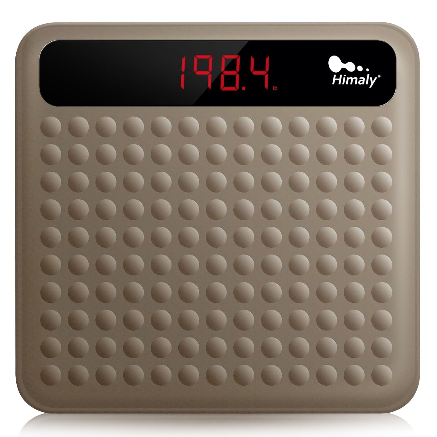 himaly Digital Body Weight Scale Bathroom Scale, Step-On Technology High Precision Measurements Scales with Large Non Slip Silicone Platform and LCD Digital Display, 400lbs/180kg Capacity, Brown