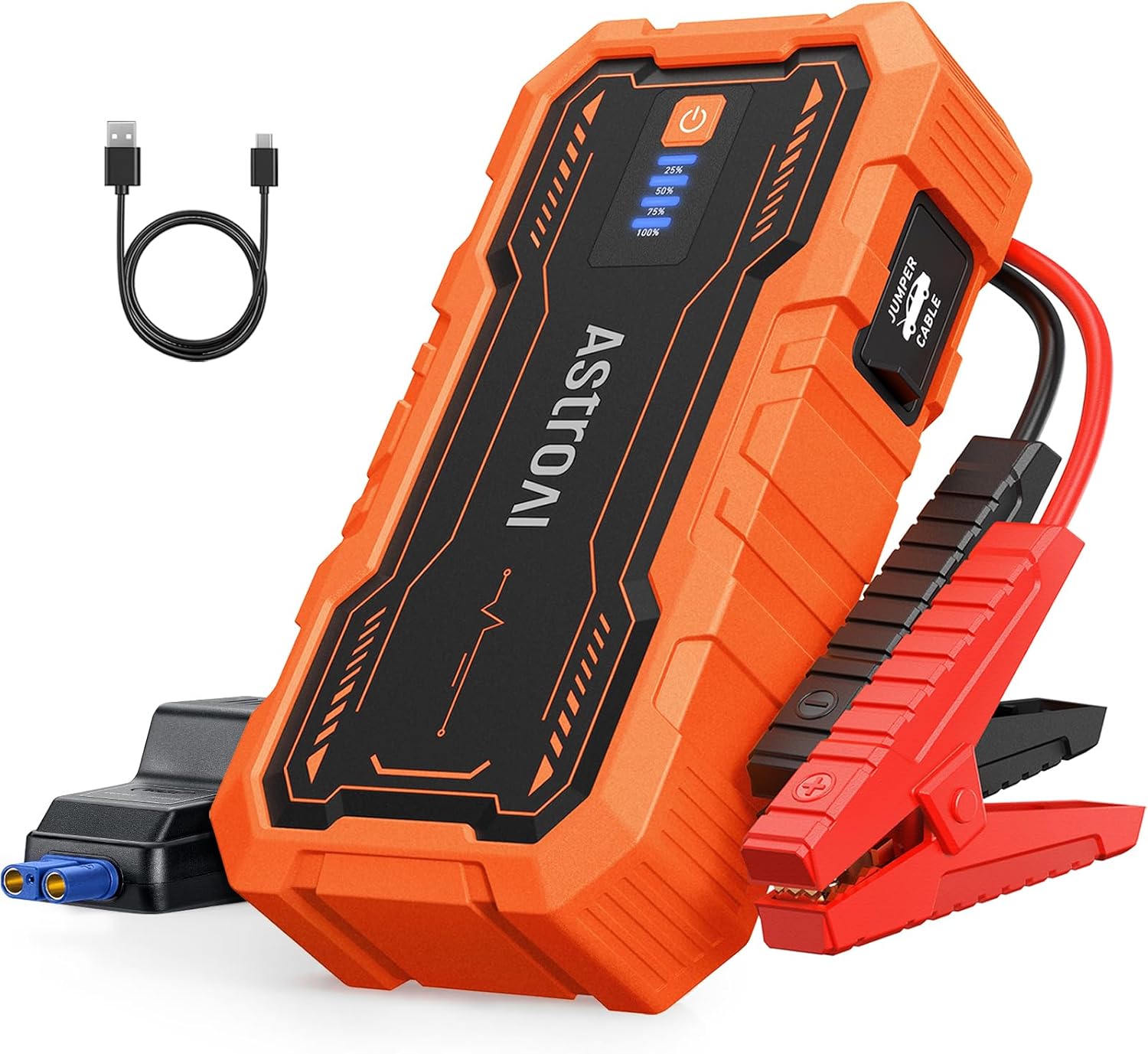 AstroAI S8 Pro Car Battery Booster Jump Starter Power Pack & Portable Car Jump Starter Power Bank for 12V Vehicles (9.0L Petrol / 7.0L Diesel), with Smart Jumper & LED Torch