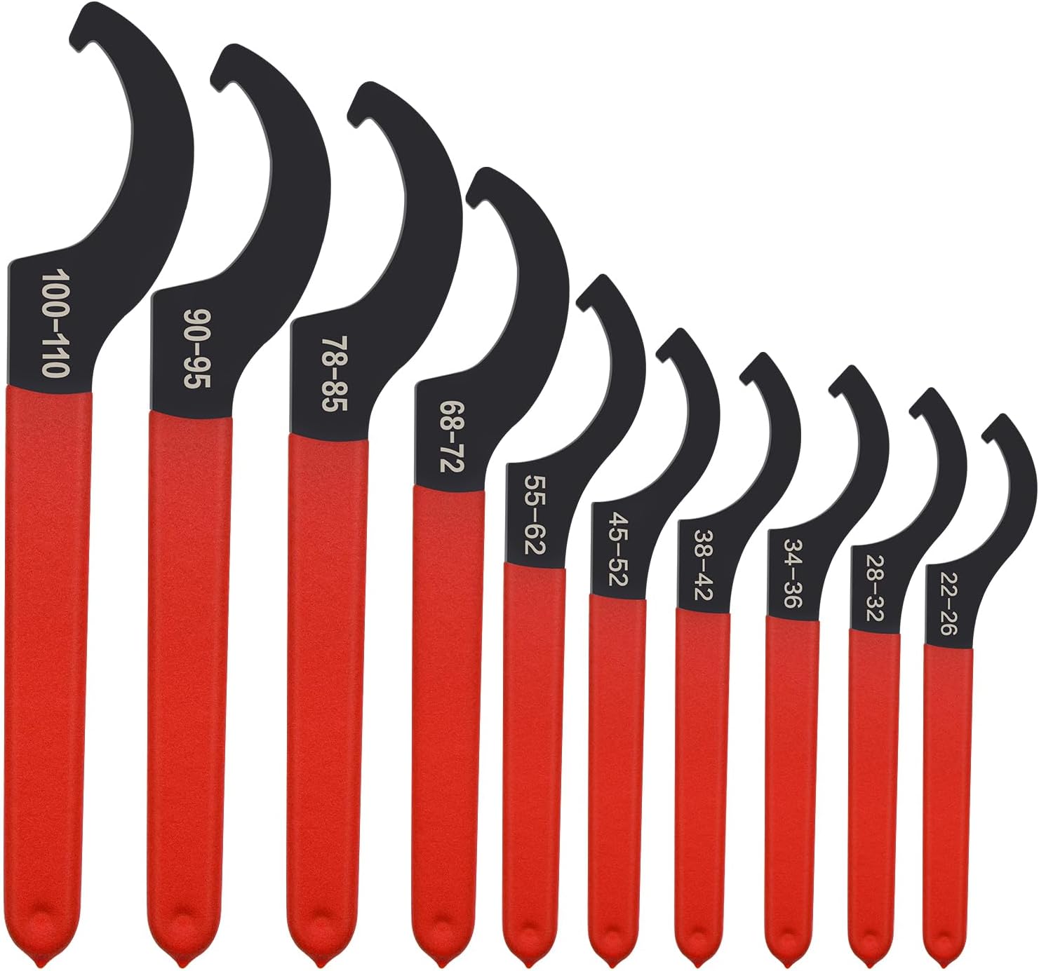 10pcs Coilover Spanner Wrench Set, Coilover Wrench, C-Shape Spanner Wrench, Shock Spanner Hook Wrench Tools, for Suspension System and Shock Adjustment(10pcs)