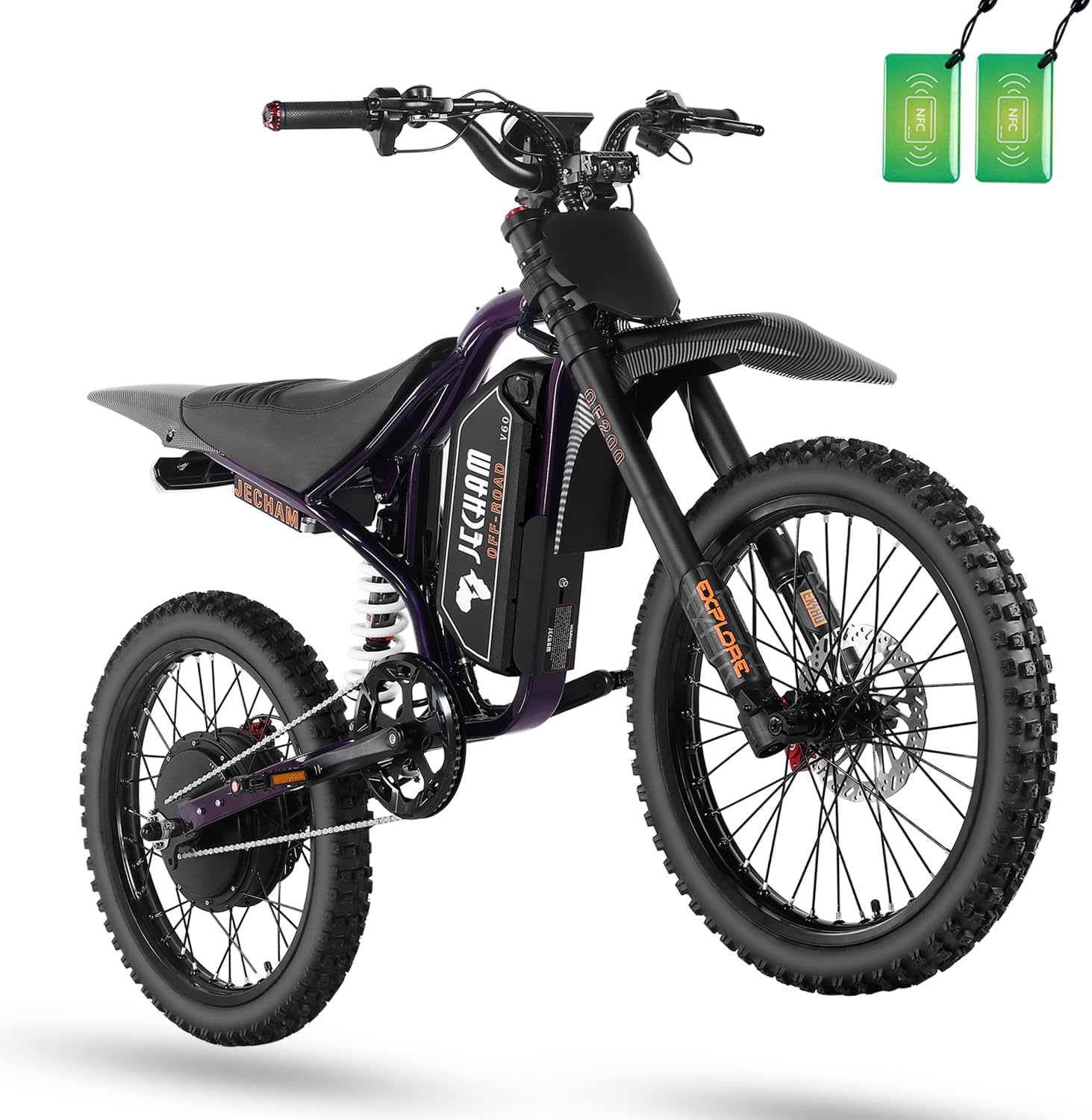 3000W/4700W Peak Electric Dirt Bike for Adults/Teen,40-50MPH Speed,100-130 Miles Commuter Electric Bike, Lightweight Aluminum Alloy Frame,Puncture-Resistant Tire, Dual Suspension,Dual Hydraulic Brake