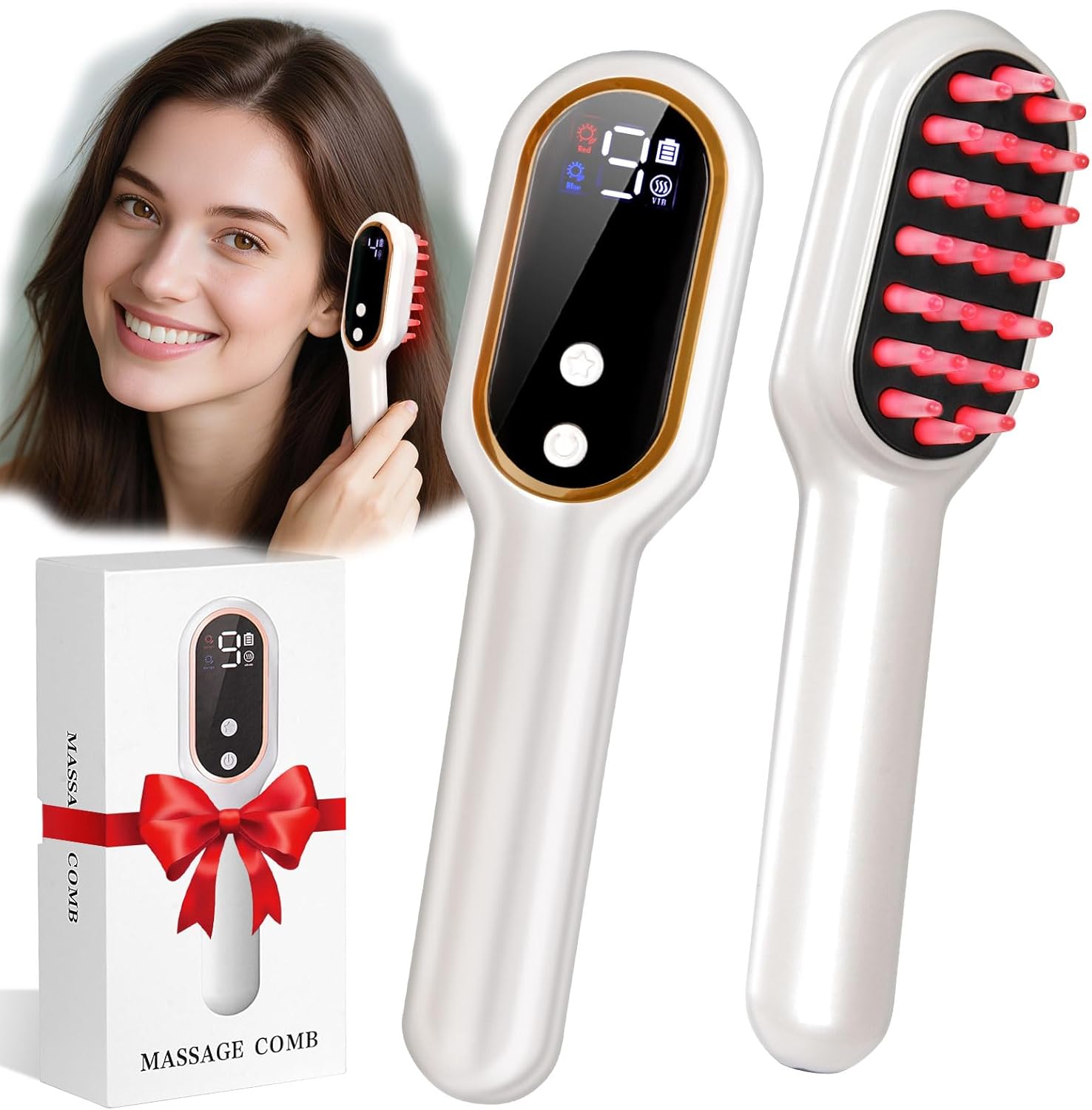 Laser Therapy Hair Growth Comb, Electric Scalp Massager, Handheld Comb-Shaped Hair Regrowth Device for Hair Growth & Hair Care for Thicker, Healthier Hair