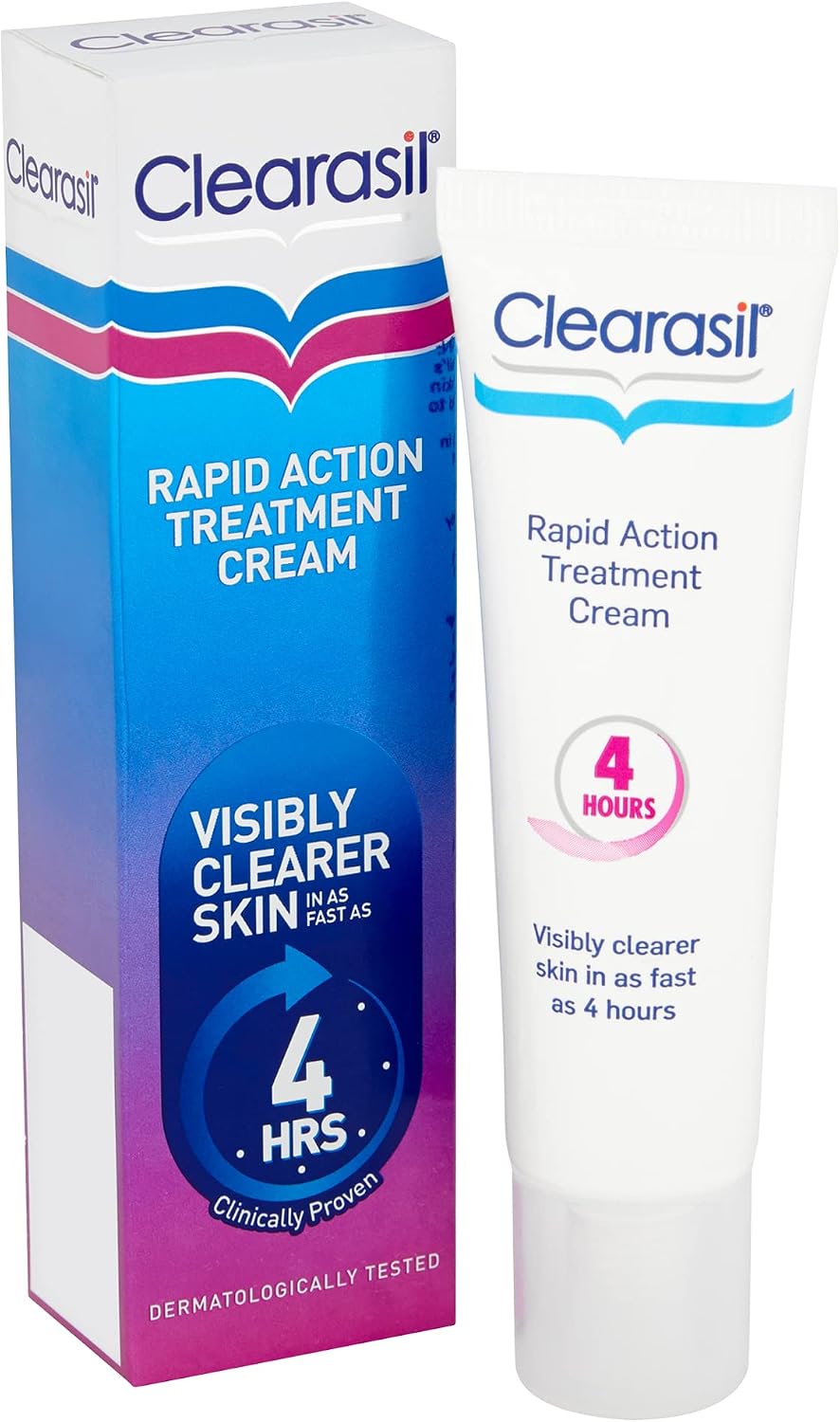 Clearasil Ultra Rapid Action Treatment Cream, 25ml - Opens Pores & Helps to Clear Spots Faster, Pore Cleaner, Skincare Solution, Clearer skin in 4 Hours