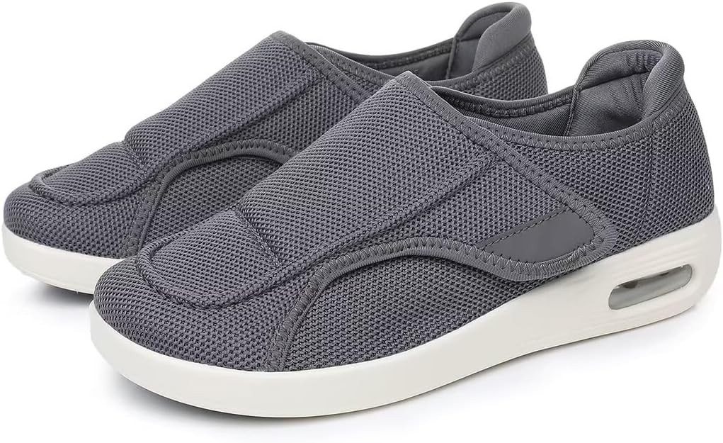 Men's Diabetic Walking Shoes Extra Wide Width - Stylish Adjustable Sneakers for Swollen Feet & Edema with Air Cushion Non-Slip Sole