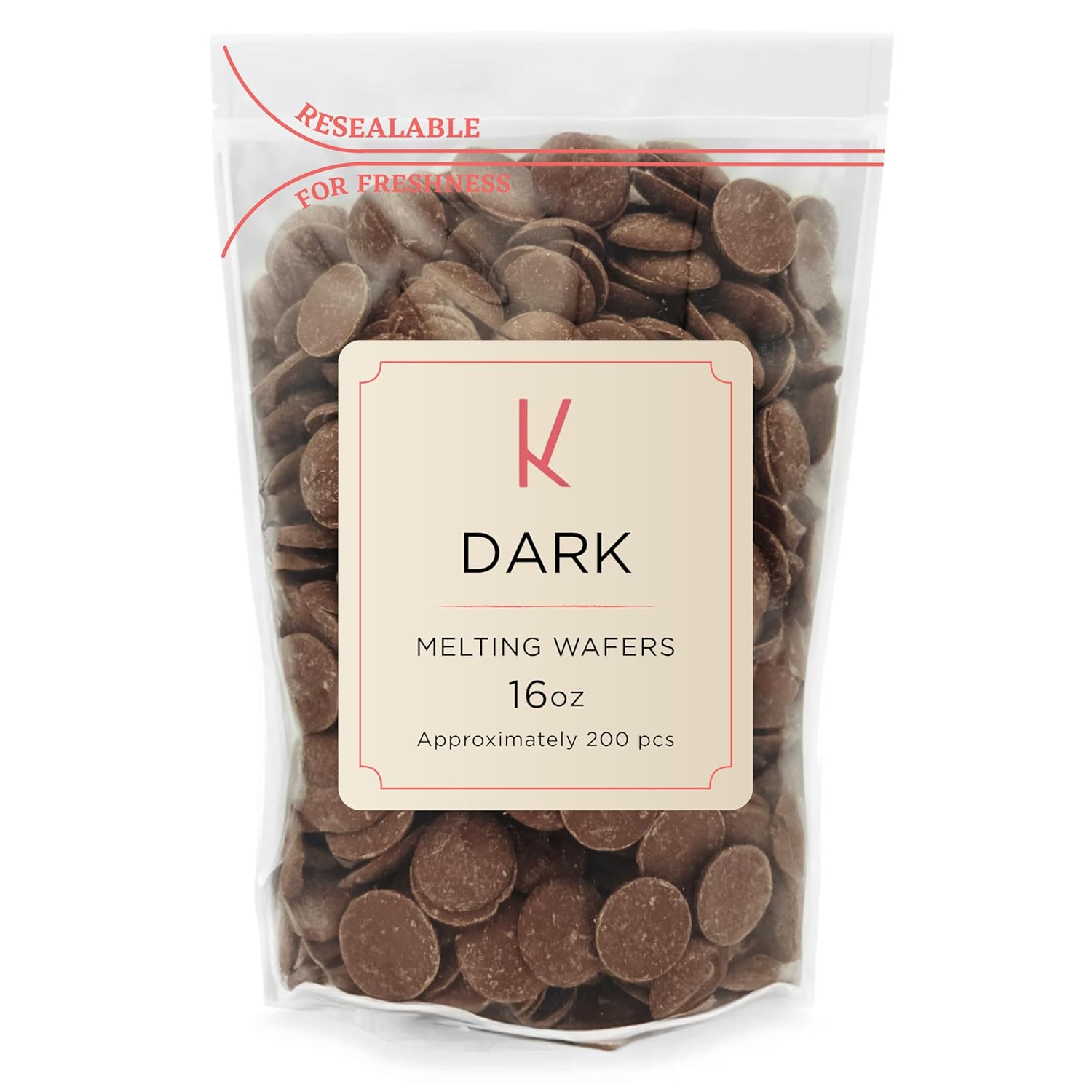 K Dark Melting Wafers 16 Ounces Bulk Perfect For Dipping, Deserts, Baking And More - 1 Pound