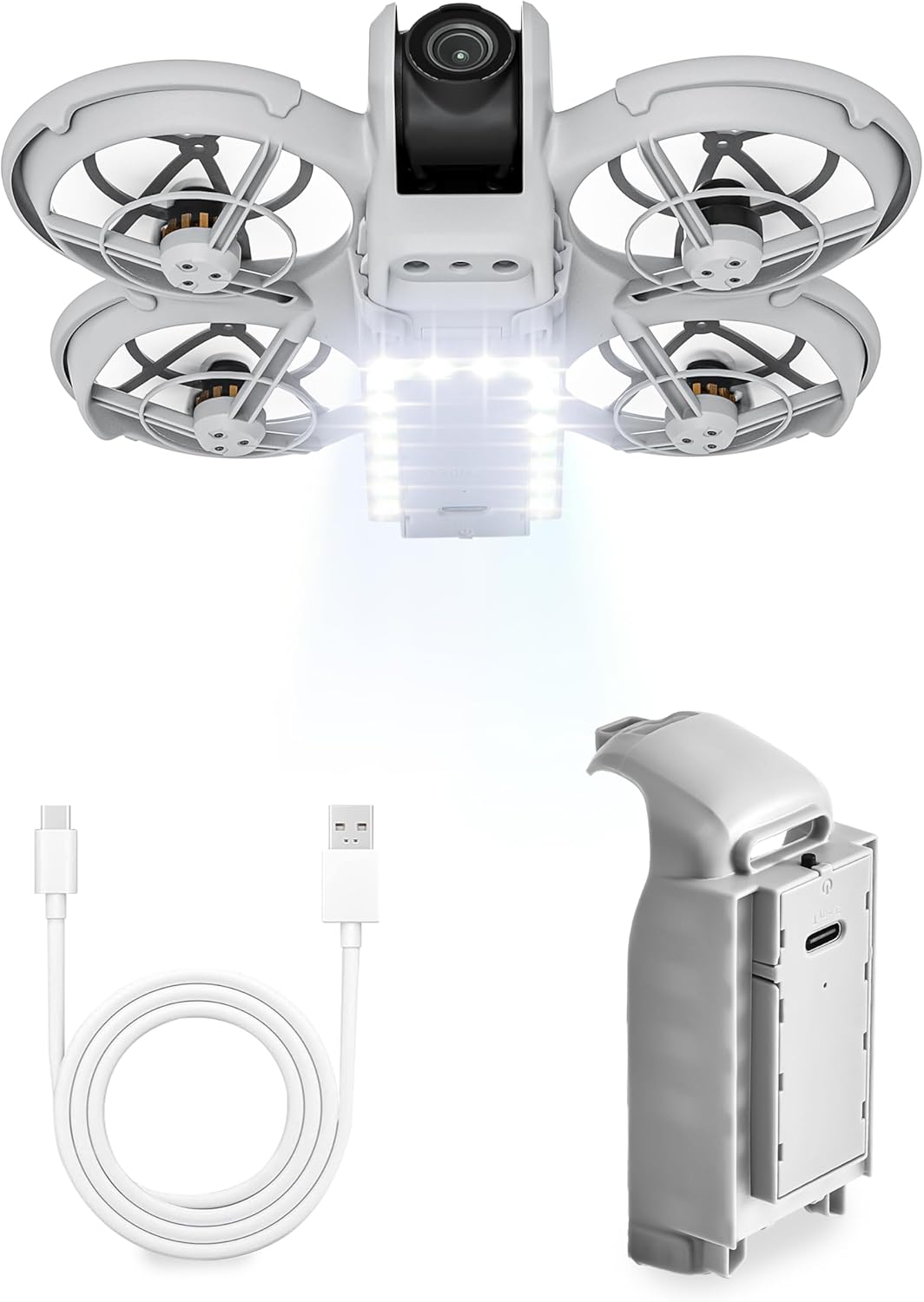 STARTRC PHOTO Neo Battery Protector for DJI Neo Accessories, Neo LED Light Landing Gear 2-in-1 Kit