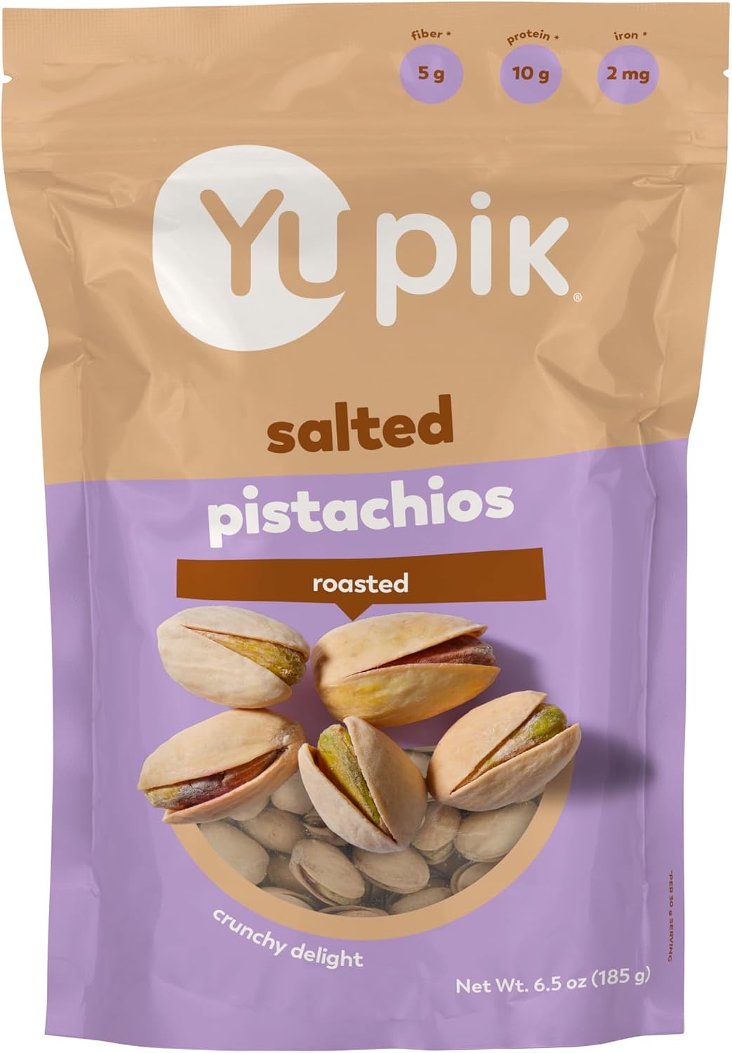 Yupik Roasted Salted Pistachios in Shell 6 oz Gluten Free Kosher Crispy Pistachios Seasoned with Salted Sea Healthy Snacks Protein Nuts Rich in Fiber